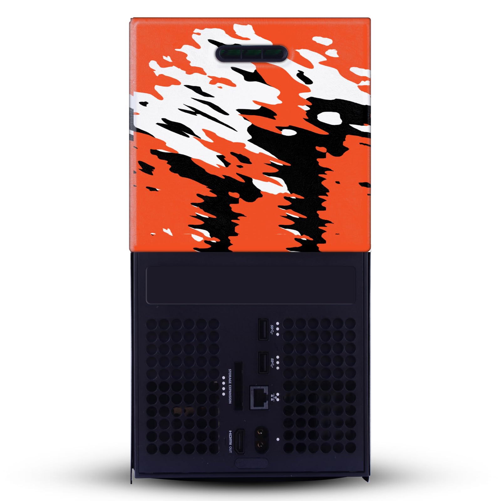 Official NFL Cincinnati Bengals Camo Gaming Console Skin Wrap Compatible with Xbox Series X - Perfect for Game Room Decor and Fan Gifts