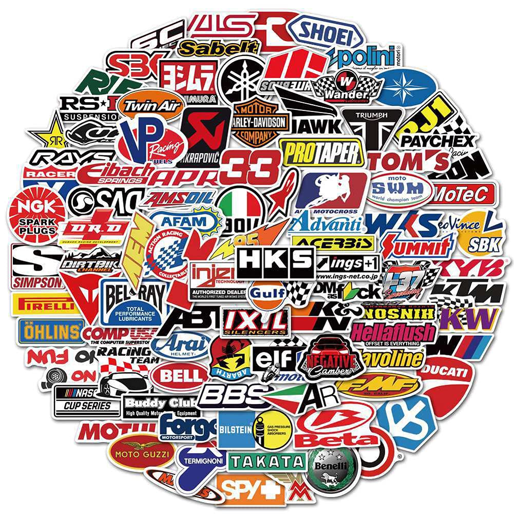 100 Anime Racing Car Stickers - Vinyl Waterproof Decals for Water Bottles, Laptops, Skateboards - Cartoon Decorative Stickers (Style A) - Perfect for DIY Crafts, Kids Rooms & Personalizing Accessories
