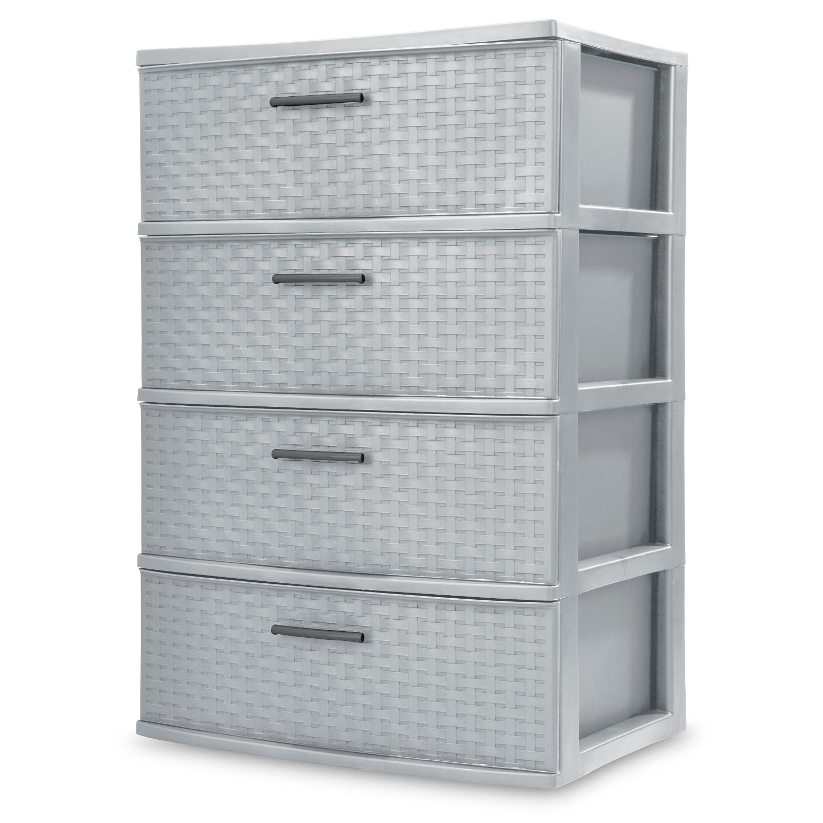 Plastic 4-Drawer Storage Cabinet for Home Office & Bedroom - Espresso Organizer for Clothes & Accessories