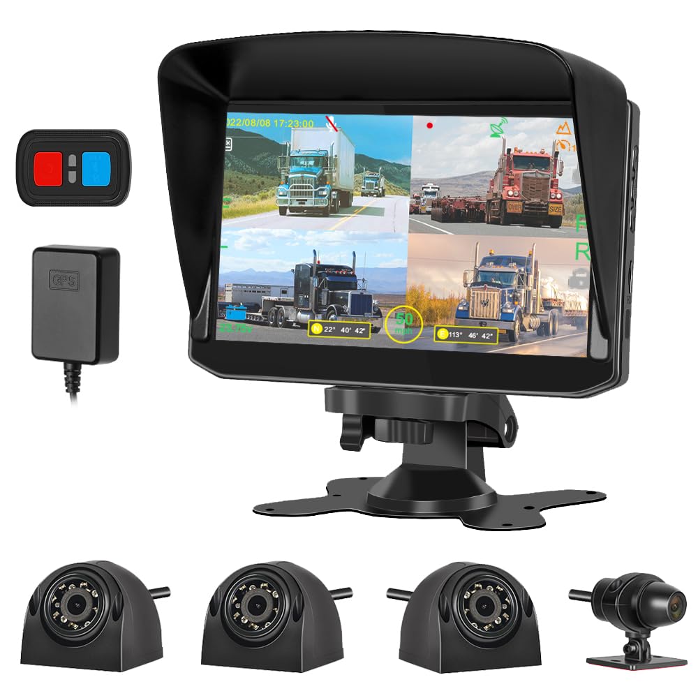 VSYSTO H7 4CH 1080P Truck Dash Camera System with 7