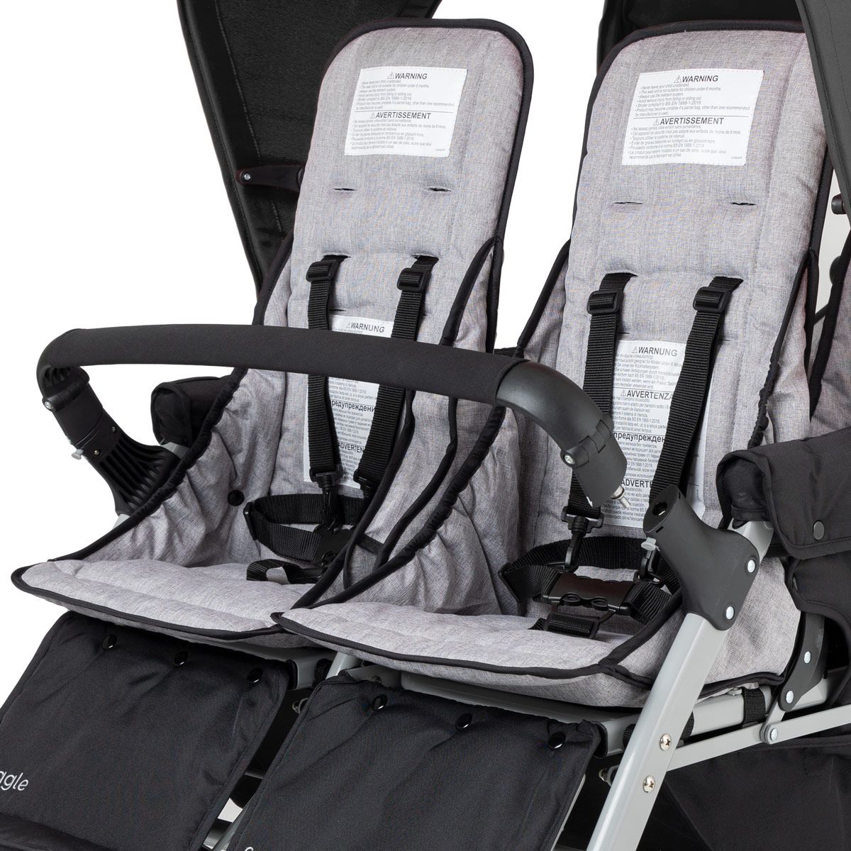 Gaggle Jamboree 6-Seat Stroller for Large Families - Lightweight Multi-Kid Baby Stroller with Canopy & Storage Basket - Perfect for Theme Parks, Zoos, and Group Outings