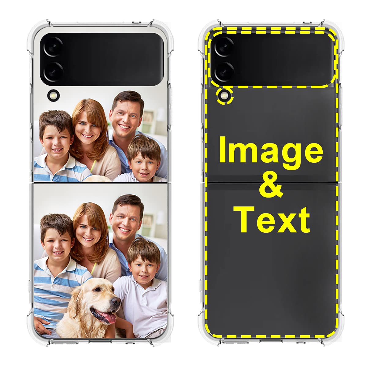 Custom Photo Case for Samsung Galaxy Z Flip 3 (Not Compatible with Z Flip 4) - Personalized Picture & Text Phone Cover with 4-Corner Airbag Shockproof Protection, Ultra Clear Soft TPU Candy Case - Perfect for Travel, Gifts & Everyday Protection