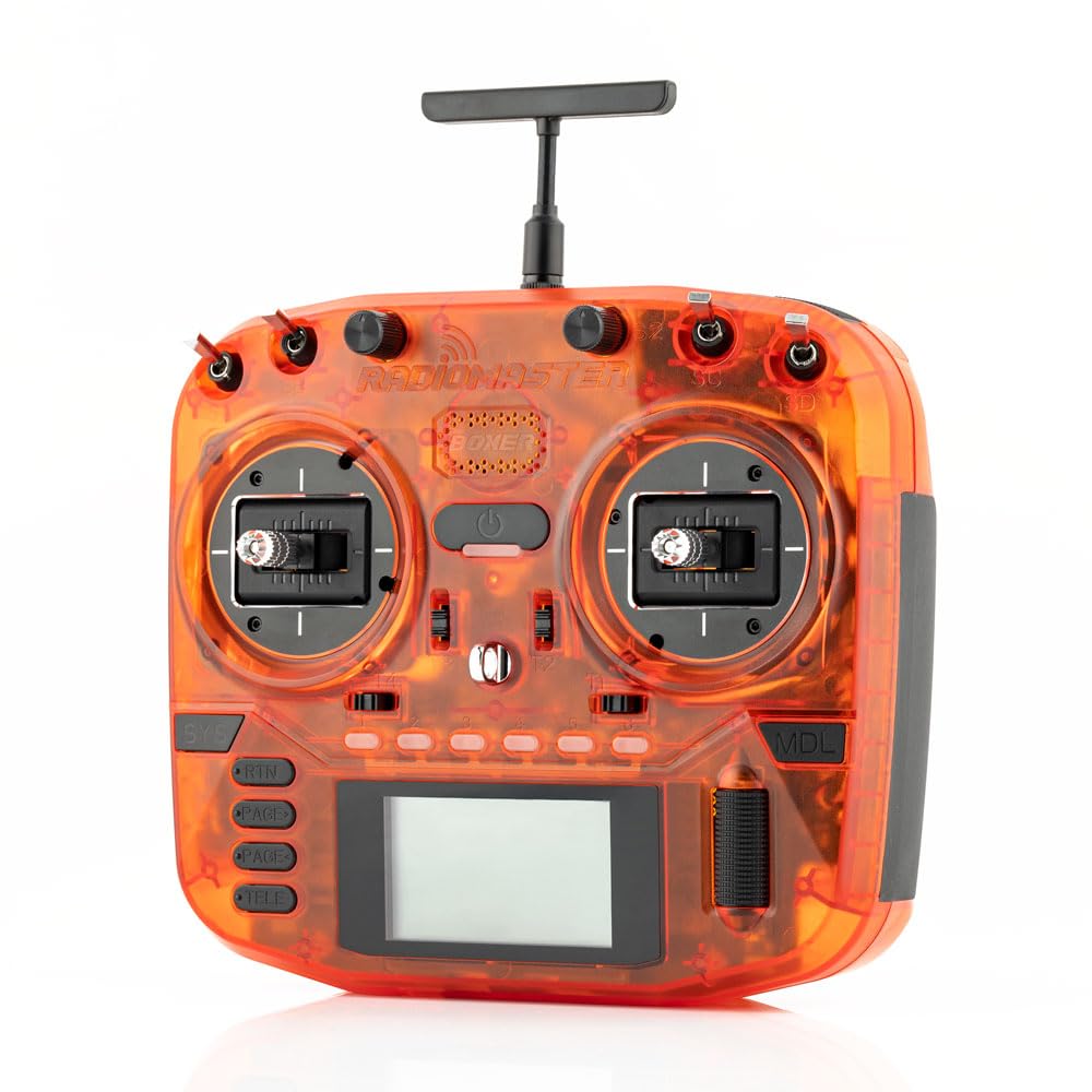RadioMaster Boxer 2.4GHz 16CH Hall Gimbals Radio Controller with Carrying Case - Mode 2 (Orange, ELRS) for RC Drones, Cars, and Airplanes - Perfect for FPV Racing and Aerial Photography