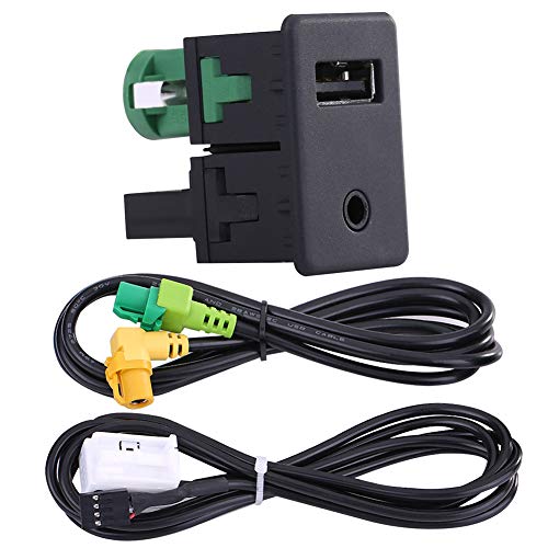 Aramox USB AUX Socket Switch with Cable - Compatible with VW B6 B7 CC Facelift RCD510+/31 - Car Audio Auxiliary Input Adapter for Seamless Music Playback in Your Vehicle