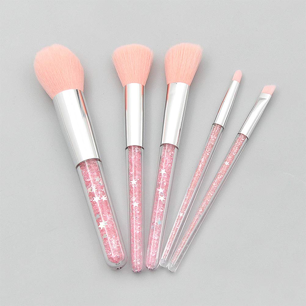 EXCLUZO 5-Piece Makeup Brush Set - Foundation Brush, Powder Brush, Eyebrow Brush - Professional Cosmetic Brushes for Women & Girls | Perfect for Daily Makeup, Contouring & Beauty Routines