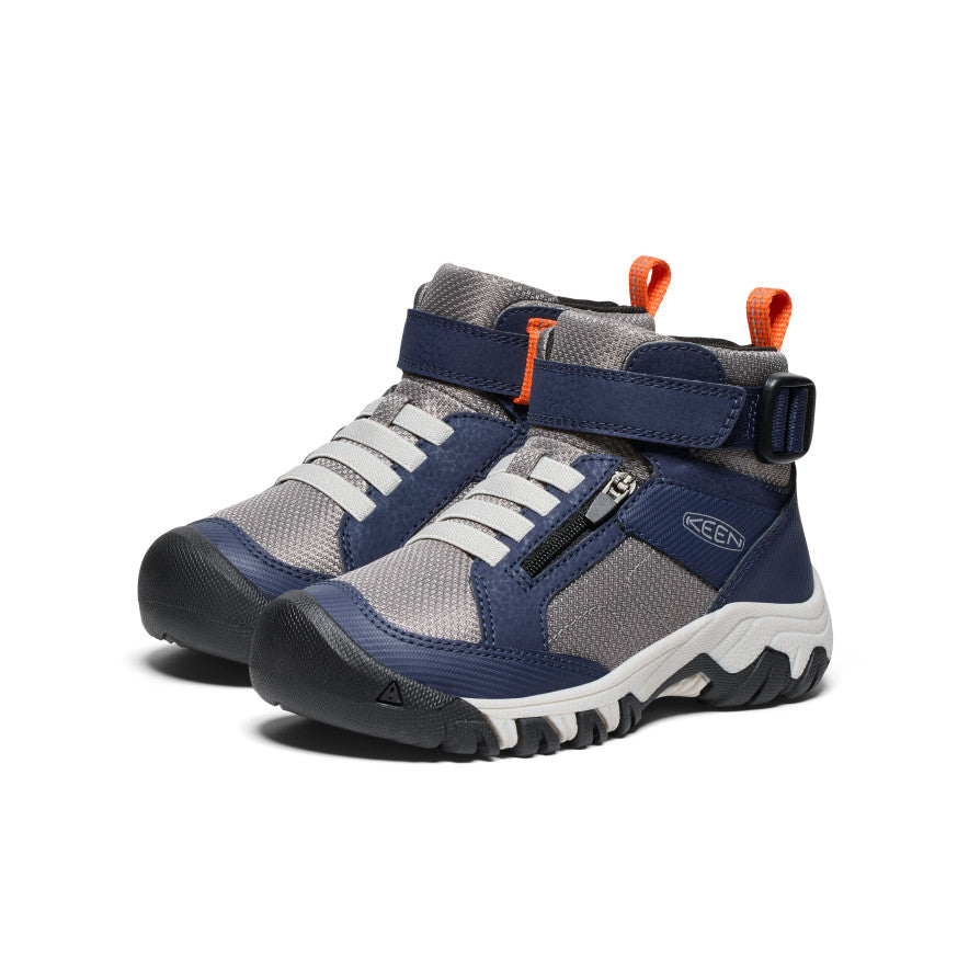 Little Kids' Targhee Boundless Hiking Boots - Waterproof & Durable Outdoor Shoes for Boys & Girls | Navy/Steel Grey | Perfect for Hiking, Camping & Outdoor Adventures