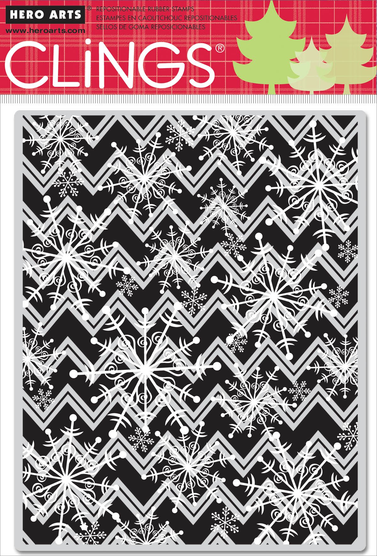 Hero Arts Rubber Stamps - Snowflakes and Edges Cling Stamp Set for Card Making, Scrapbooking & DIY Crafts | Christmas, Winter Holiday & Greeting Card Designs