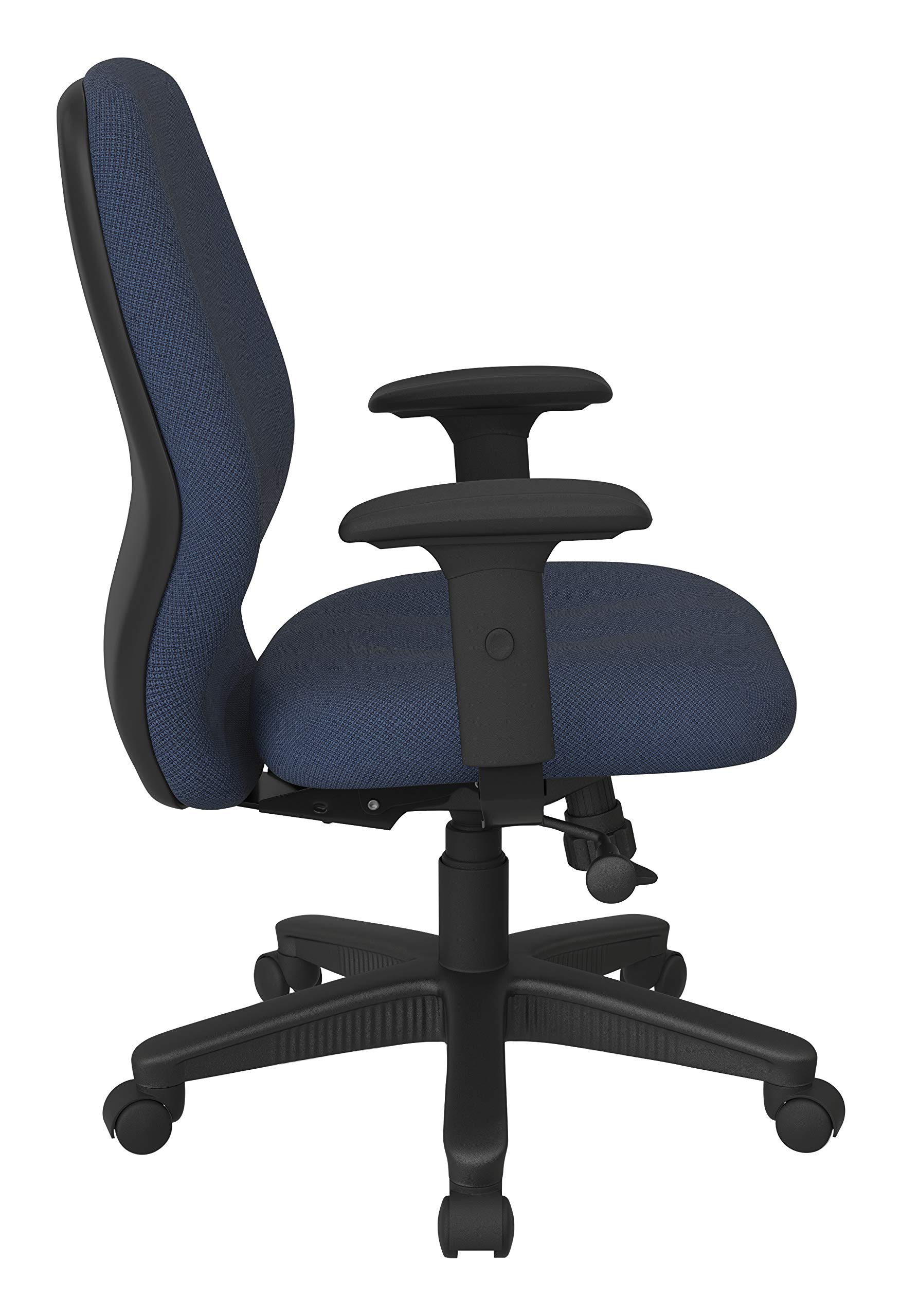 Office Star Ergonomic Mid Back Adjustable Office Desk Chair with Thick Padded Seat & Lumbar Support - Diamond Blue Galaxy Fabric - Perfect for Home Office, Gaming & Workspace Comfort