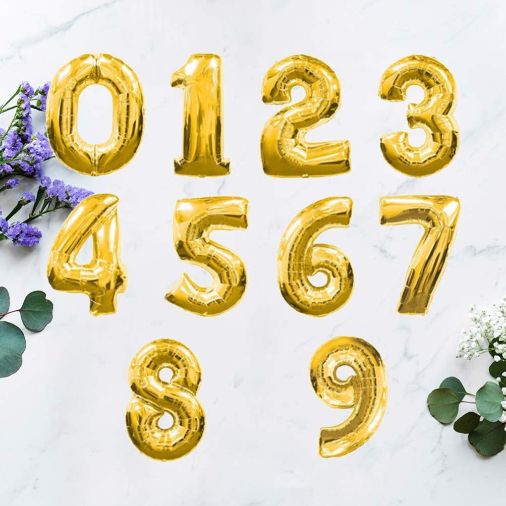 10 Pack Large Number Balloons for Birthday Party Decorations - Helium Balloons, Giant Numbers 0-9 for Wedding, Graduation, Anniversary & Baby Shower Decor