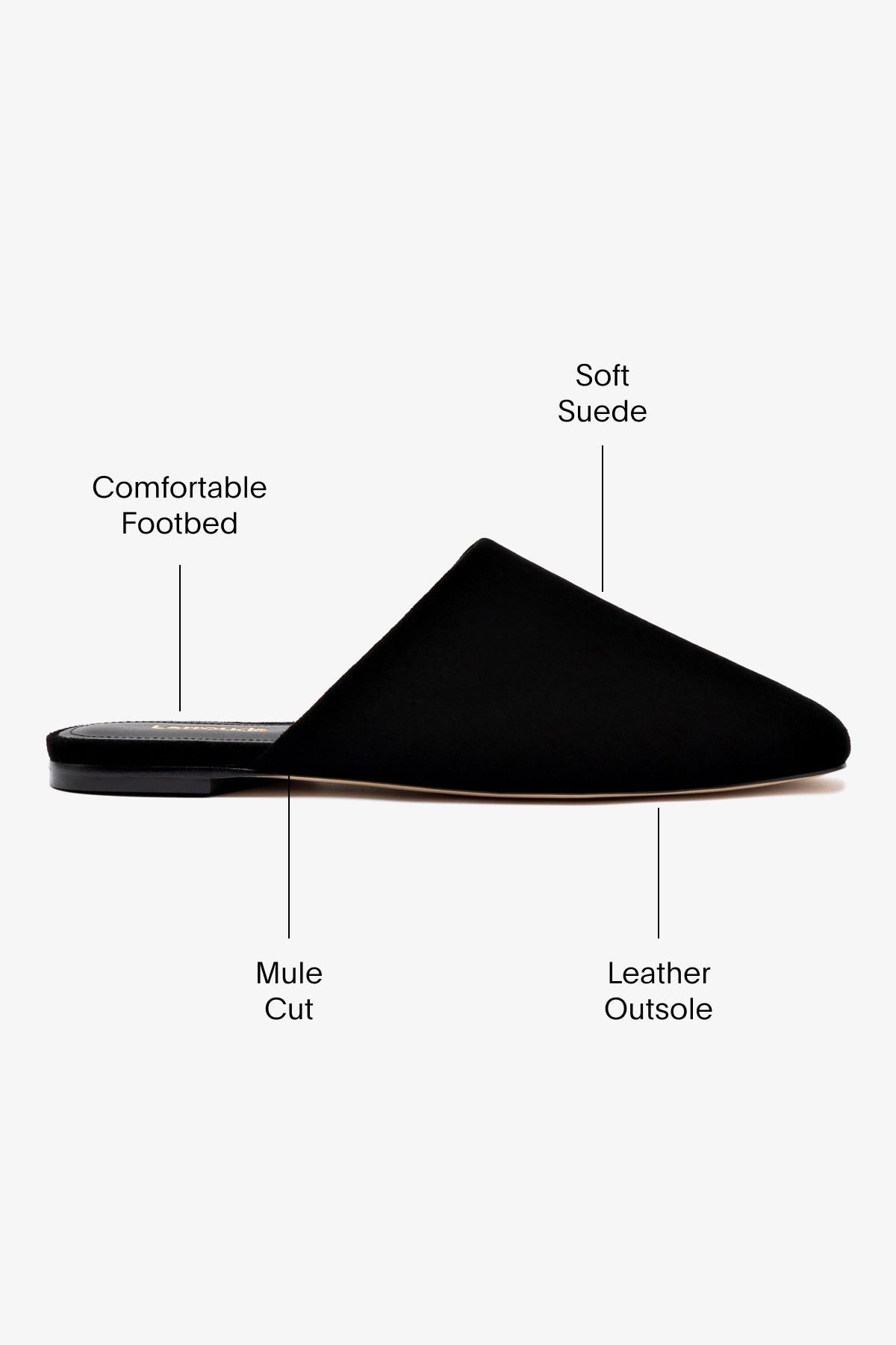 Black Suede Venice Flat Mule & Pouch Kit - Comfortable Women's Slip-On Shoes with Storage Pouch for Travel, Work & Casual Wear