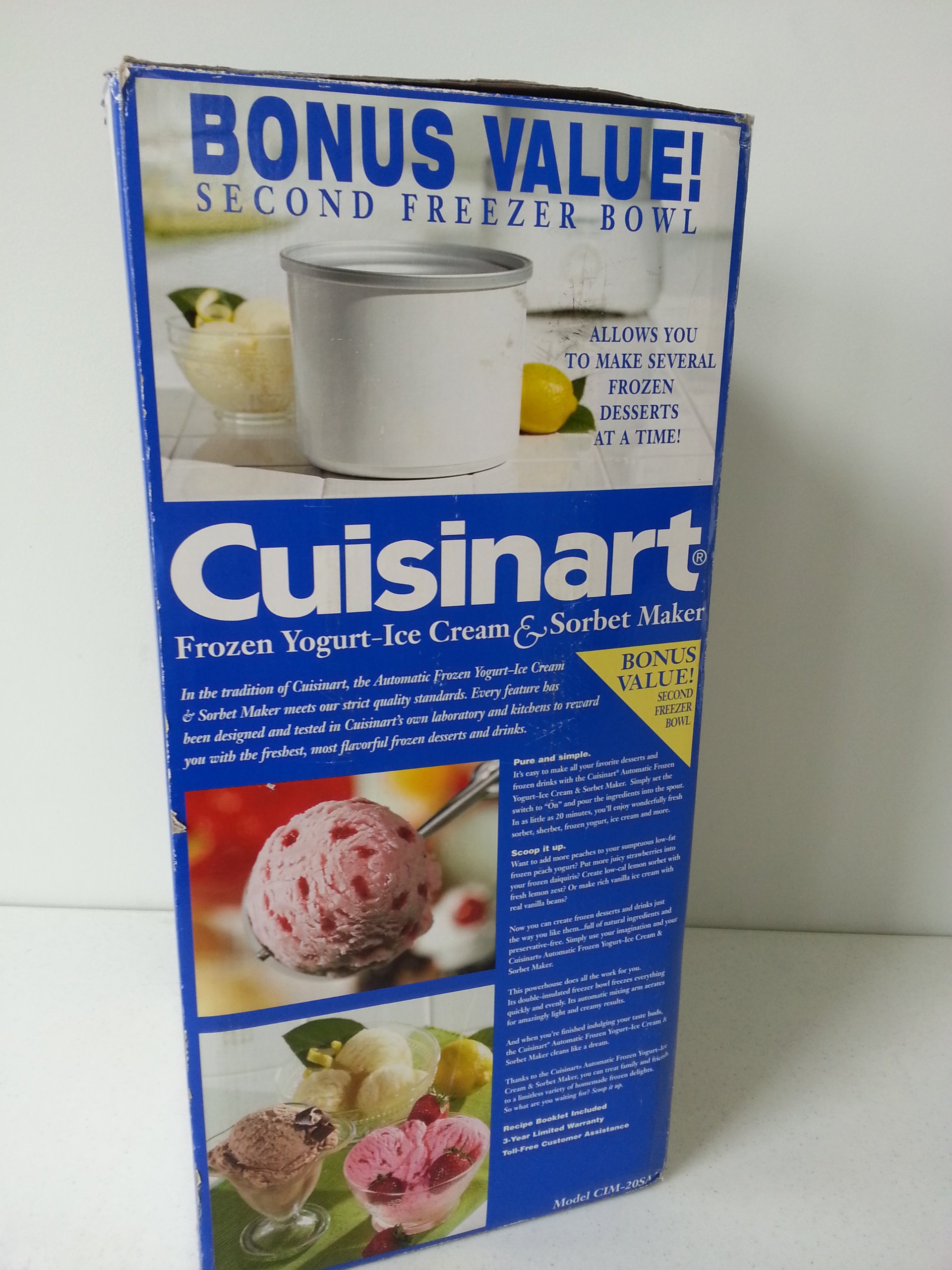 Cuisinart CIM-20WEBPC Frozen Yogurt, Ice Cream & Sorbet Maker - Make Homemade Desserts for Parties, Family Gatherings & Summer Treats