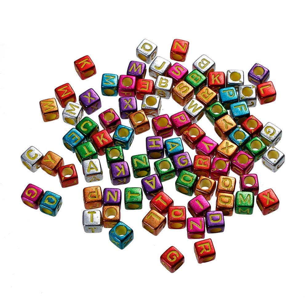 iZasky 500Pcs Mixed Color Alphabet Letter Beads for DIY Bracelets, Necklaces, Jewelry & Keychains - Perfect for Kids Crafts, Friendship Gifts & Personalized Accessories