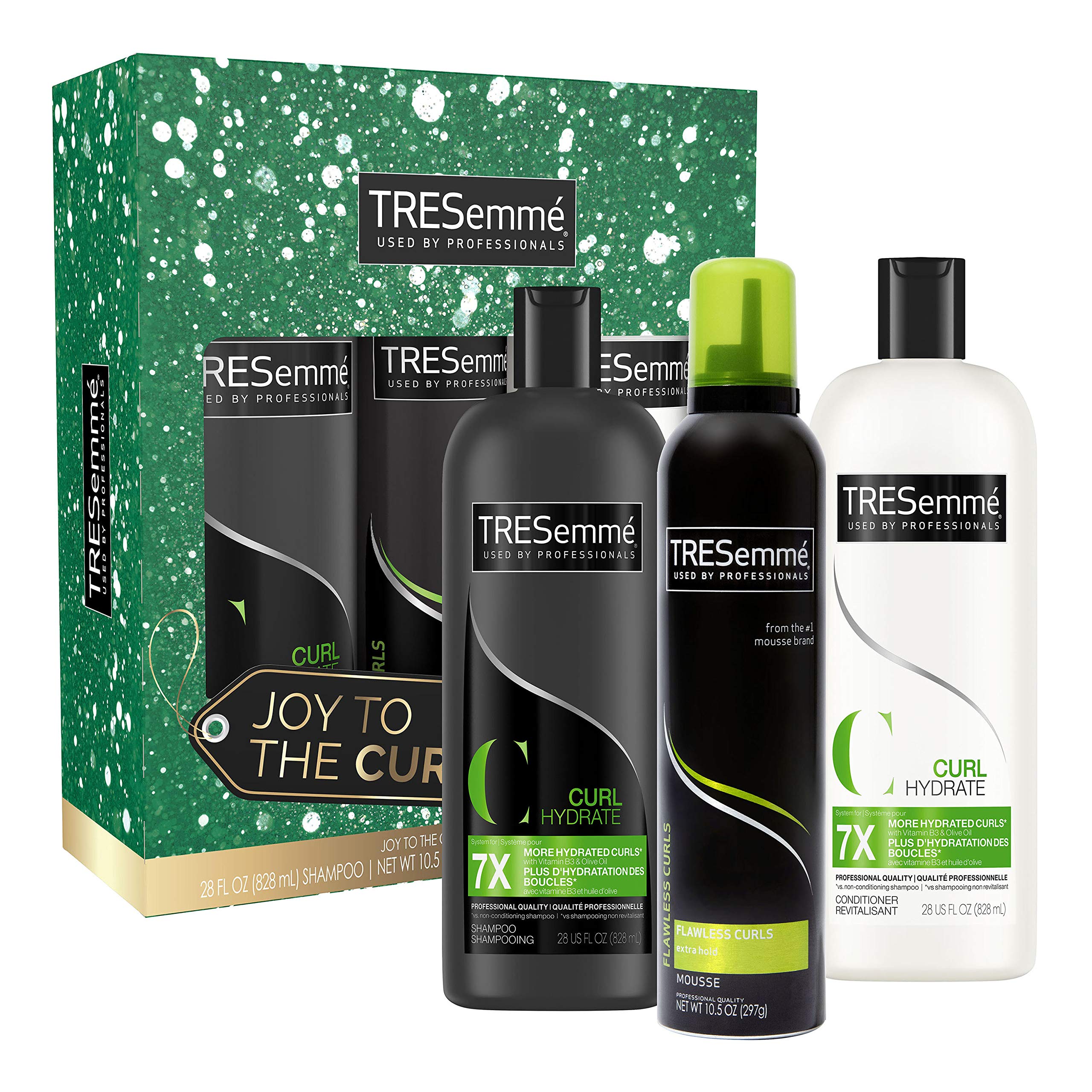 TRESemmé Curly Hair Shampoo, Conditioner & Mousse Gift Set for Defined Curls - Perfect for Daily Hair Care & Special Occasions