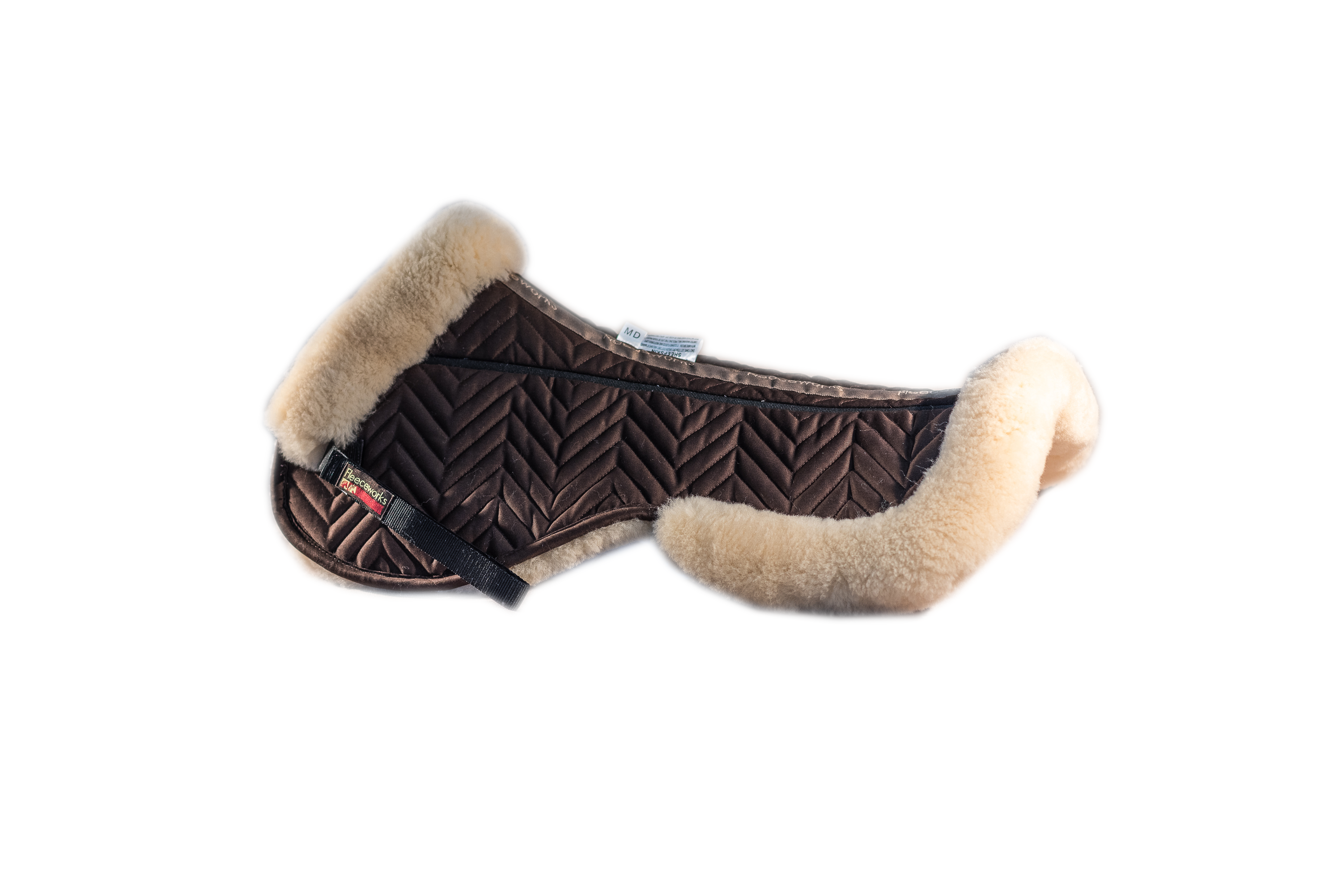 FXK Technology Sheepskin Halfpad with Rolled Edge - All Purpose Saddle Pad for English & Western Riding - Perfect for Training, Shows & Trail Riding