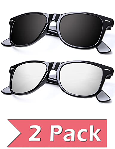 C02-(2 Pack) Glossy Black Frame Black / Silver