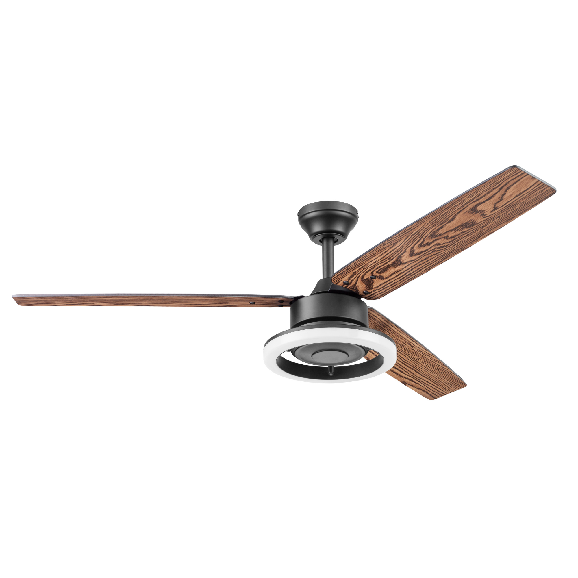 52 Inch Matte Black Orbis Ceiling Fan with Remote Control - Energy Efficient, Quiet Operation for Living Room, Bedroom, and Office