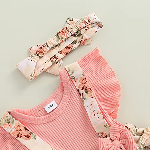Baby Girl Summer Clothes - Ruffled Sleeveless Romper & Floral Suspender Dress for Newborn Infant | Cute Outfit for Playtime, Photo Shoots & Special Occasions