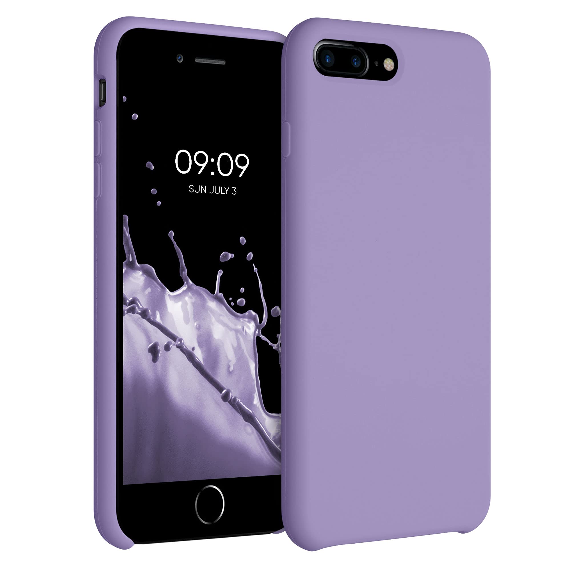 kwmobile Shockproof TPU Silicone Case for Apple iPhone 7 Plus/iPhone 8 Plus - Soft Protective Phone Cover in Violet Purple - Perfect for Everyday Use, Work & Travel