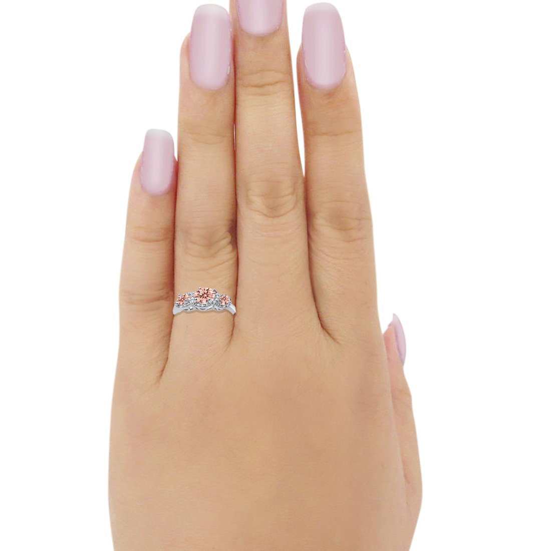 3 Stone Halo Wedding Ring - 925 Sterling Silver CZ Engagement Band for Women | Elegant Bridal Jewelry for Proposals, Anniversaries & Special Occasions