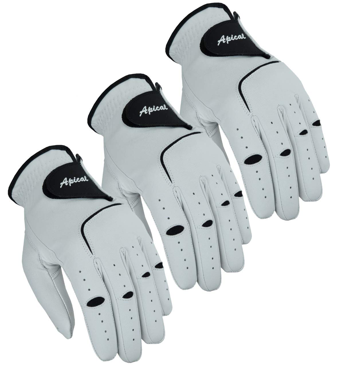 Premium Cabretta Leather Golf Gloves for Men - Left Hand (3-Pack) | Stable Grip, Durable & Comfortable | Ideal for Practice, Tournaments & Casual Play