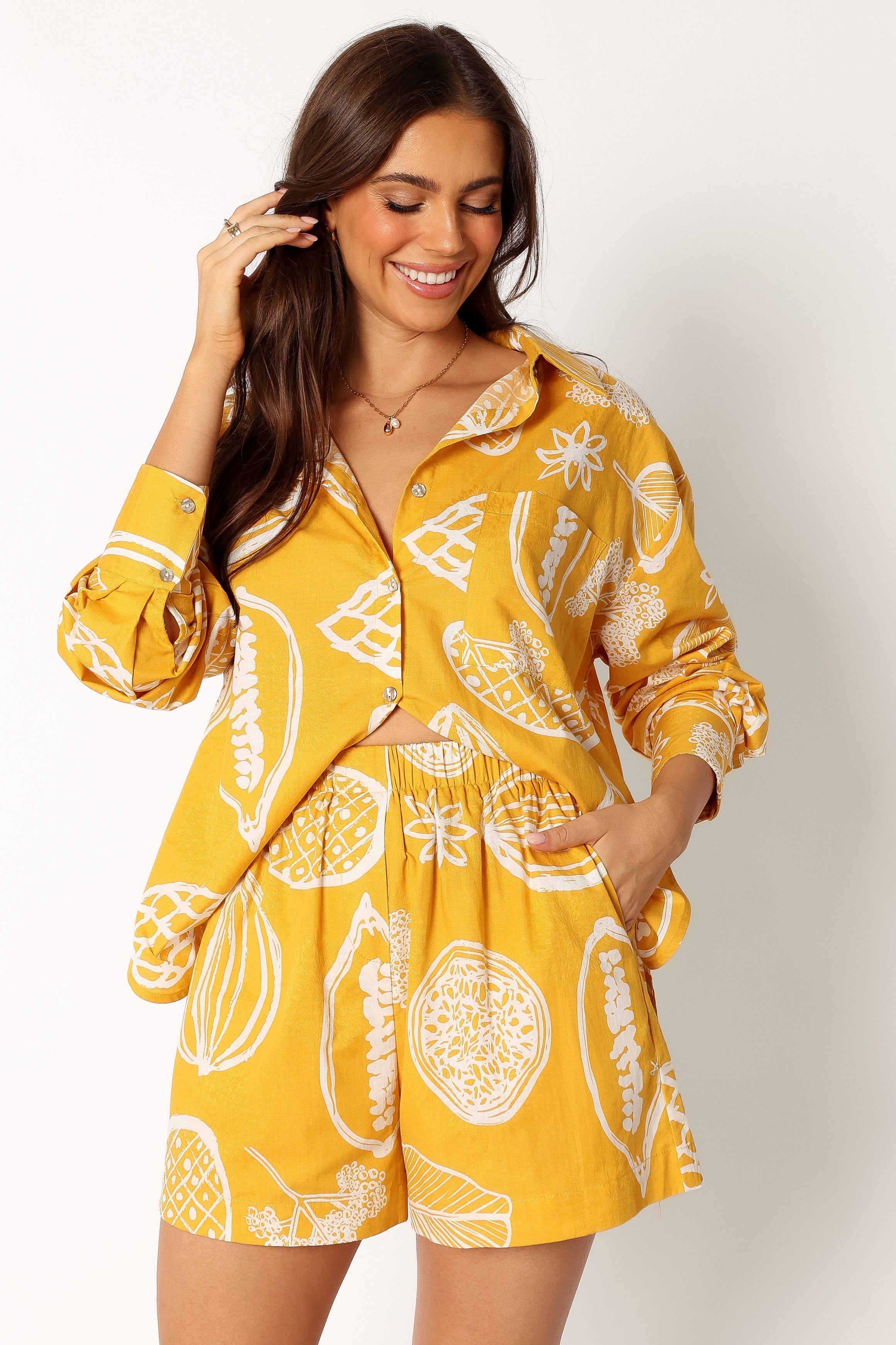 Bonnie Women's Two Piece Outfit Set - Stylish Yellow Matching Top & Bottom for Casual Wear, Summer Outfits, Beach Vacation & Date Night