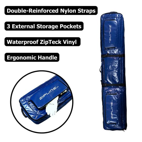 **Double Ski Bag with Wheels - 180/200cm Waterproof Ski & Snowboard Travel Backpack - Durable Gear Storage for Skiers - 3-Year Warranty - Perfect for Air Travel & Mountain Resorts**