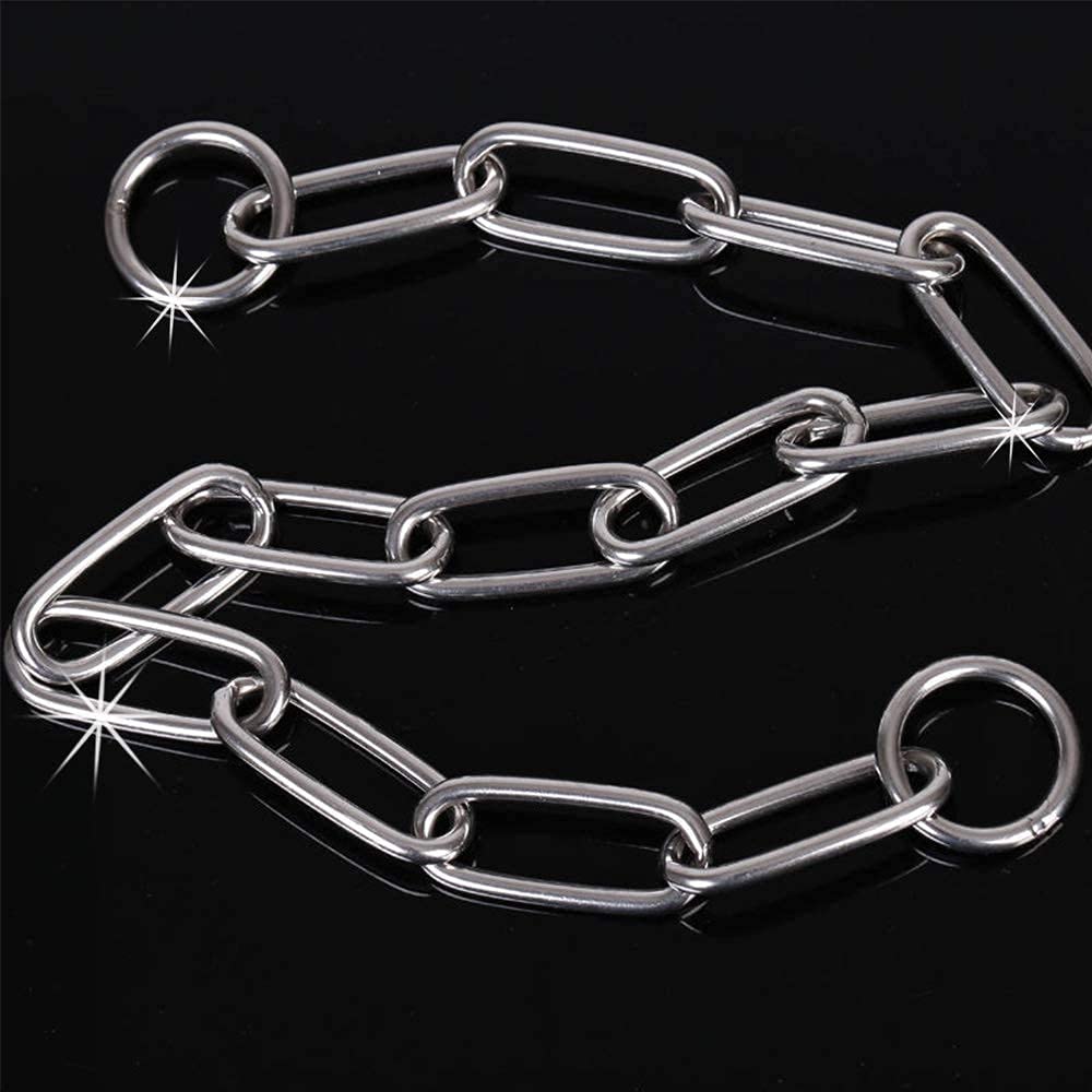 RvPaws Choke Check Chain Dog Collar - Fur Saver Training Collar with Long Link Chrome Plated Design (65cm) for Obedience Training & Behavior Correction | Perfect for Large Breed Dogs