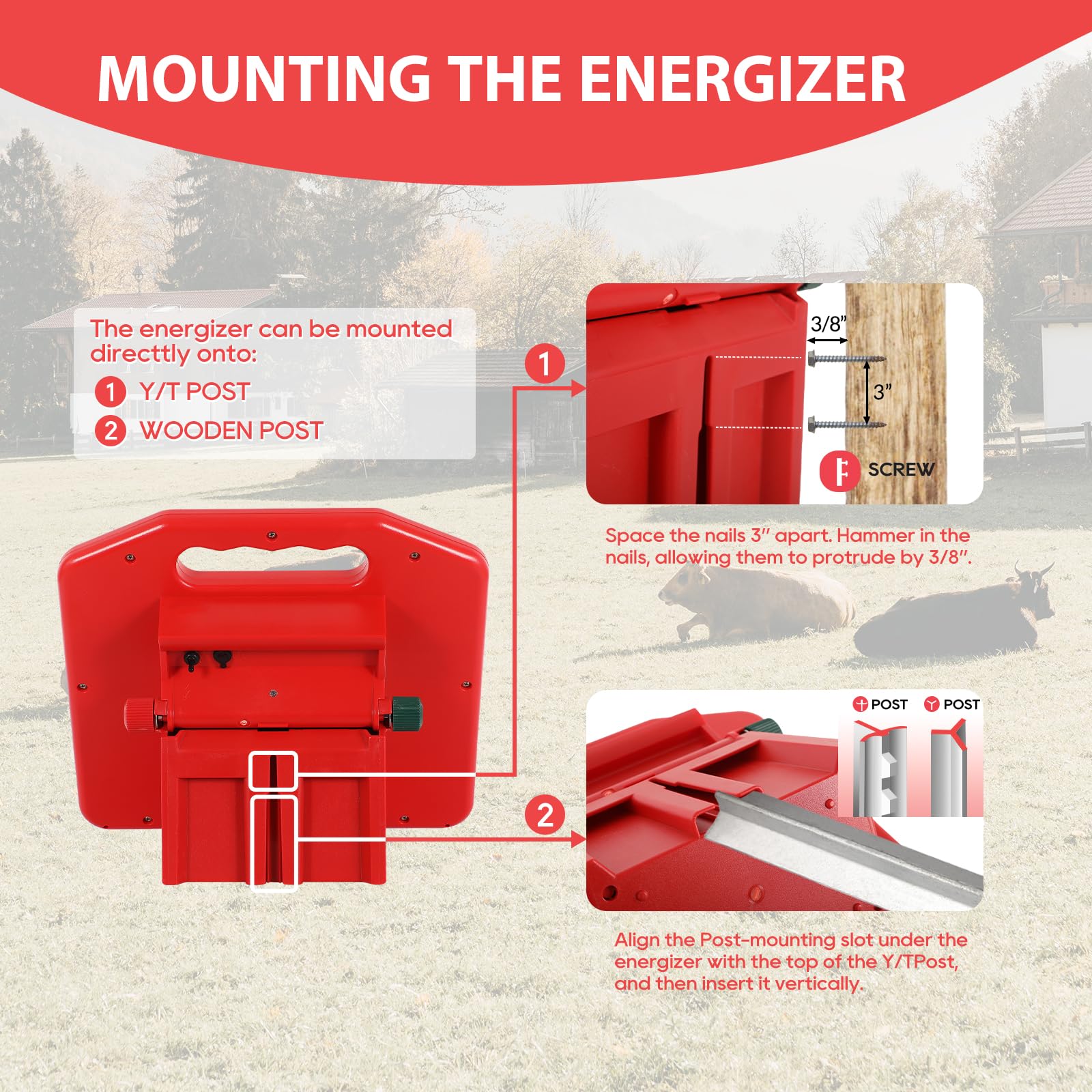 S600 Solar Electric Fence Charger - 35 Mile Range, 0.65 Joules Powerful Solar Fence Energizer for Livestock, Pets & Garden Protection | Weatherproof & Low Maintenance | Perfect for Farms, Ranches & Backyard Security