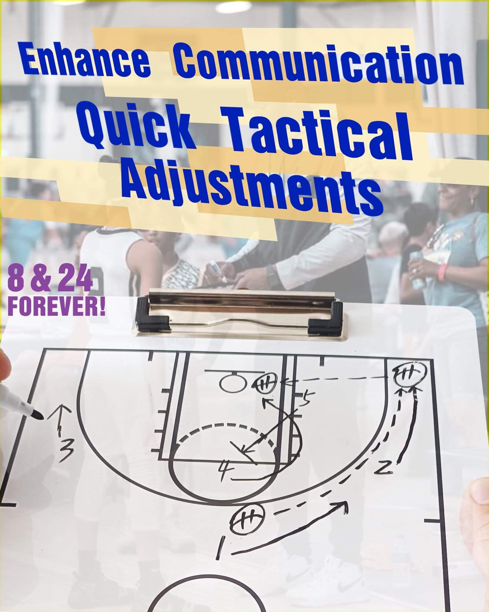Double-Sided Basketball Coaching Board - Dry Erase Tactical Play Clipboard for Coaches | Perfect for Game Strategies, Practice Drills & Team Meetings