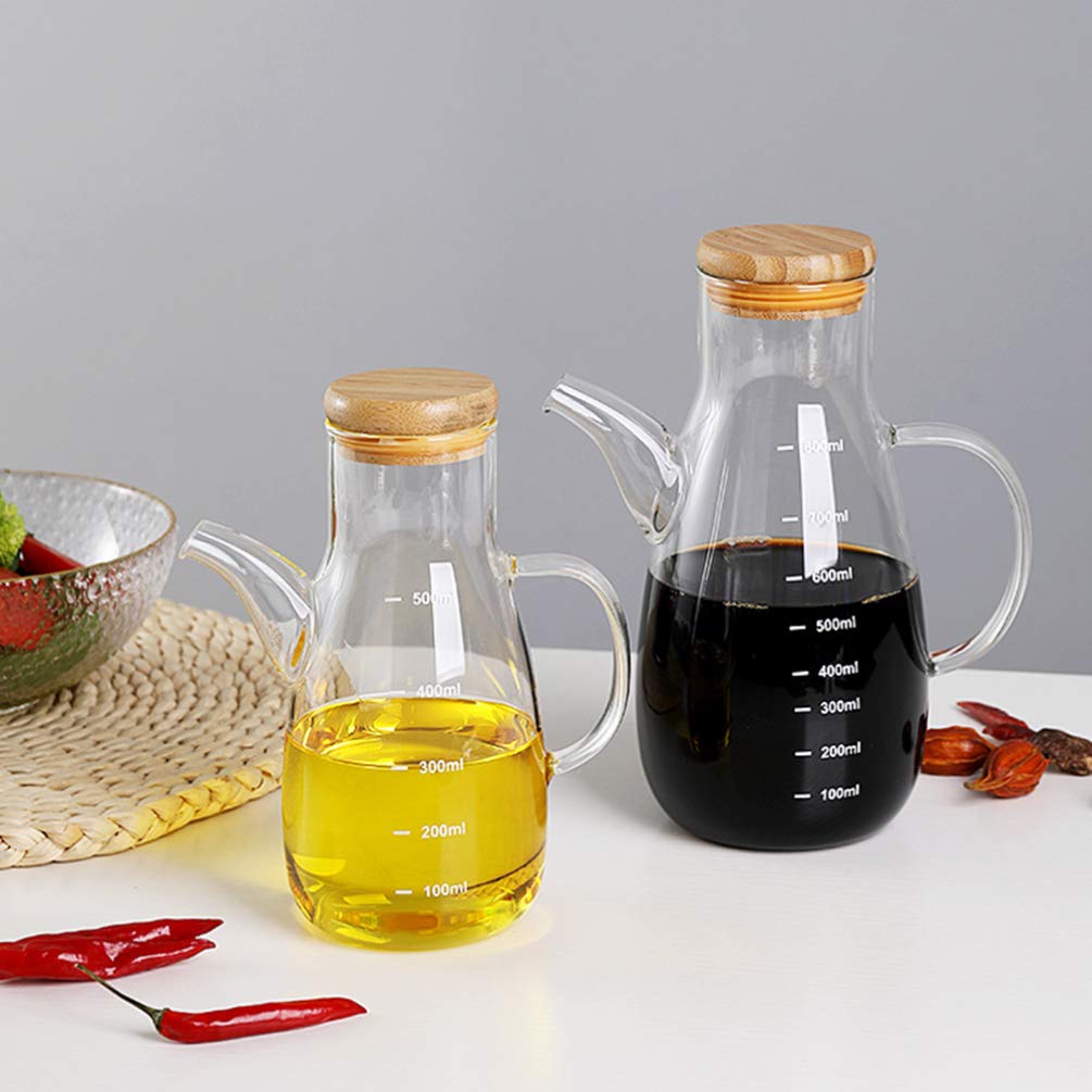 Premium Glass Oil Dispenser Bottle - High Borosilicate Glass Vinegar & Oil Bottle with Drip-Free Spout - Perfect for Kitchen, Salad Dressing & Cooking Oil Storage
