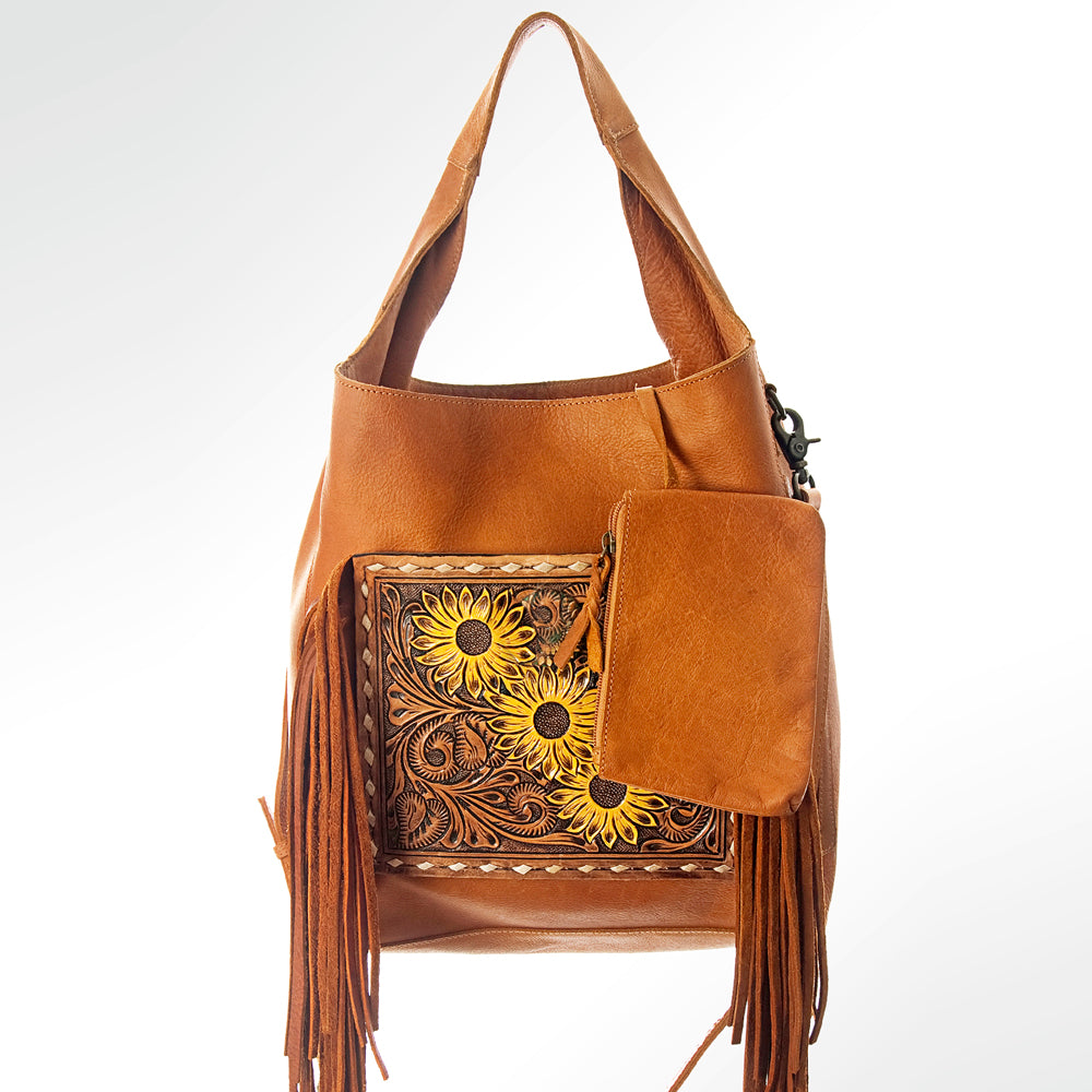 Genuine Leather Western Handbag for Women - American Darling Hand Tooled Purse - Perfect for Cowgirl Style, Rodeo Events & Everyday Use