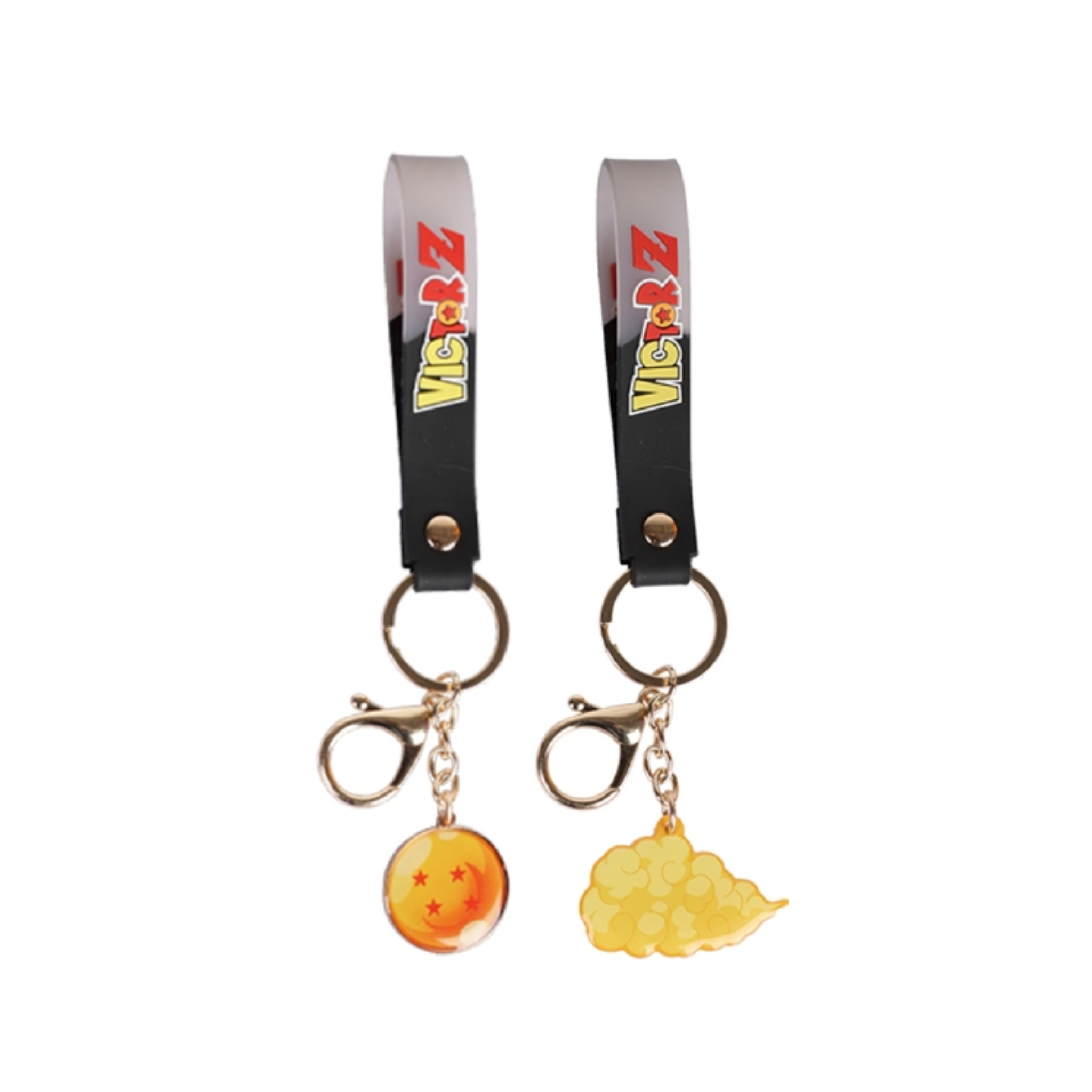 Victor x Dragon Ball Z PG6011DBZ CE Keychain - Official Dragon Ball Z Collectible Keyring (Black/Yellow) - Perfect for Anime Fans, Keychains for Backpacks, Gifts for DBZ Lovers
