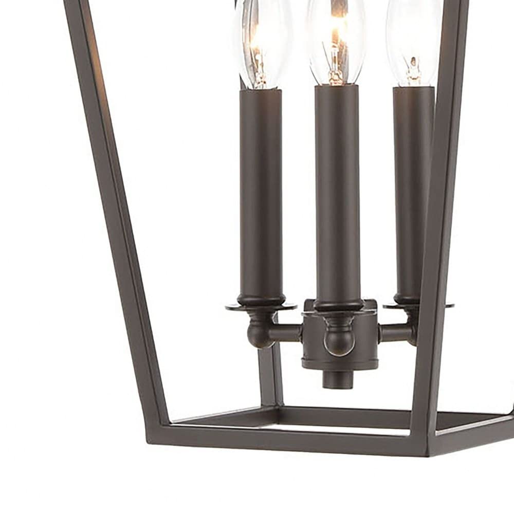 Geometric Style Mini Pendant Light with 3 Exposed Bulbs - Oil Rubbed Bronze Finish - 31-BEL-3353602 - Bailey Street Home - Perfect for Kitchen Island, Dining Room, or Entryway Lighting
