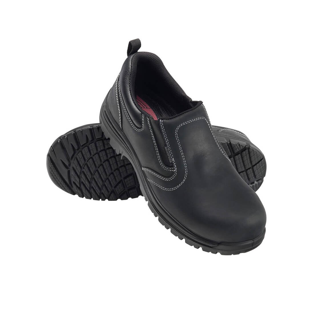 Foreman Waterproof Composite Toe Slip-On Work Shoes for Men - Black Safety Boots for Construction, Warehouse & Outdoor Work