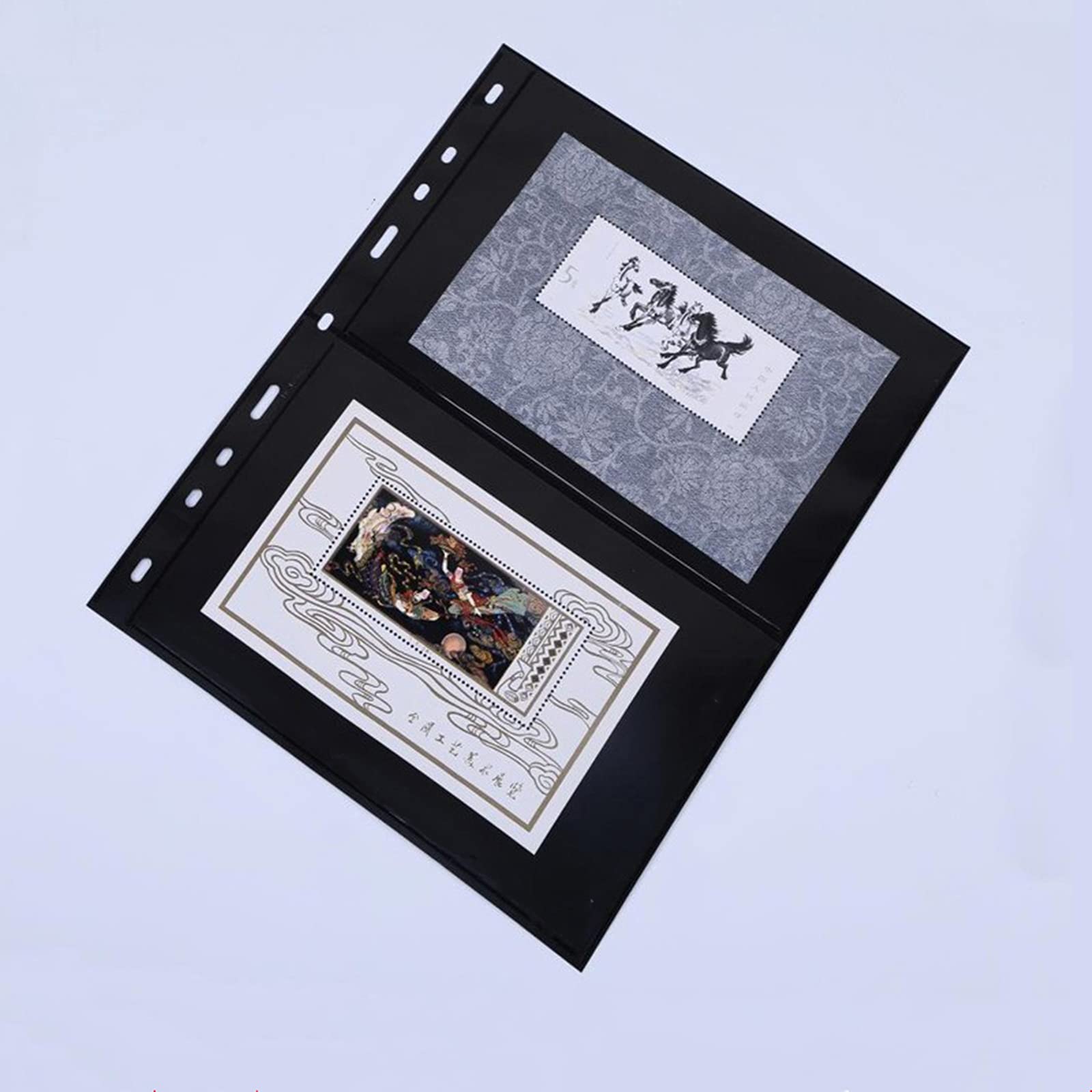20 Sheet Stamp Collecting Pages - 2 Rows Design, 9-Hole Standard for Stamp Album Binder, Professional Organizer Pack - Perfect for Stamp Collectors, Hobbyists & Philatelists