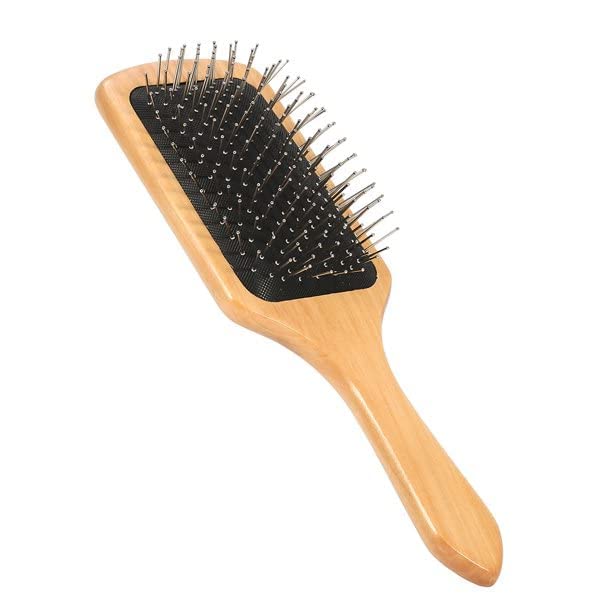 Kamz Beauty Anti-Bacterial Bamboo Hair Brush - Detangling Comb for Men & Women - Perfect for Daily Styling, Travel & Salon Use