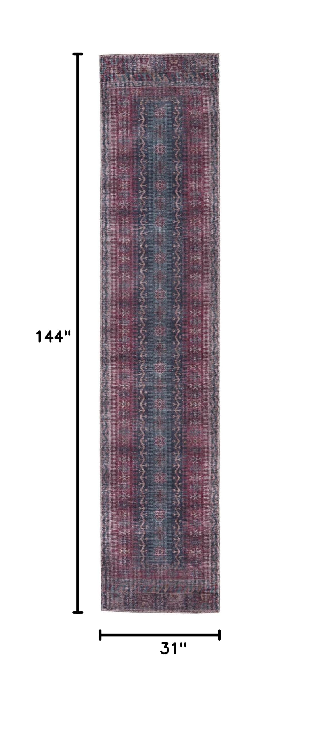 Washable Flatweave Rug 12 Ft Runner – Sisu Collection by Rugs.com | Non-Slip Hallway & Entryway Rug for High Traffic Areas | Easy to Clean & Durable for Homes, Offices & Apartments