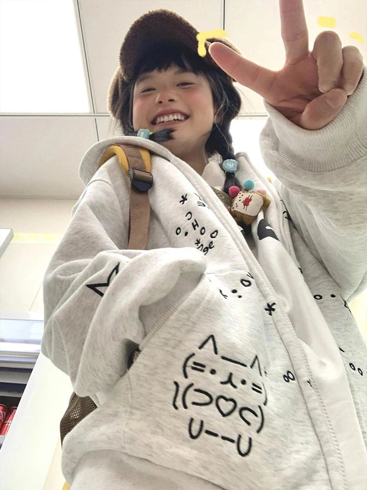 2024 Trendy Anime Hoodie for Women - Cute Cat Embroidery Y2K Sweatshirt, Thick Casual Coat & Fashion Hooded Jacket - Perfect for Streetwear, Cosplay, and Daily Outfits