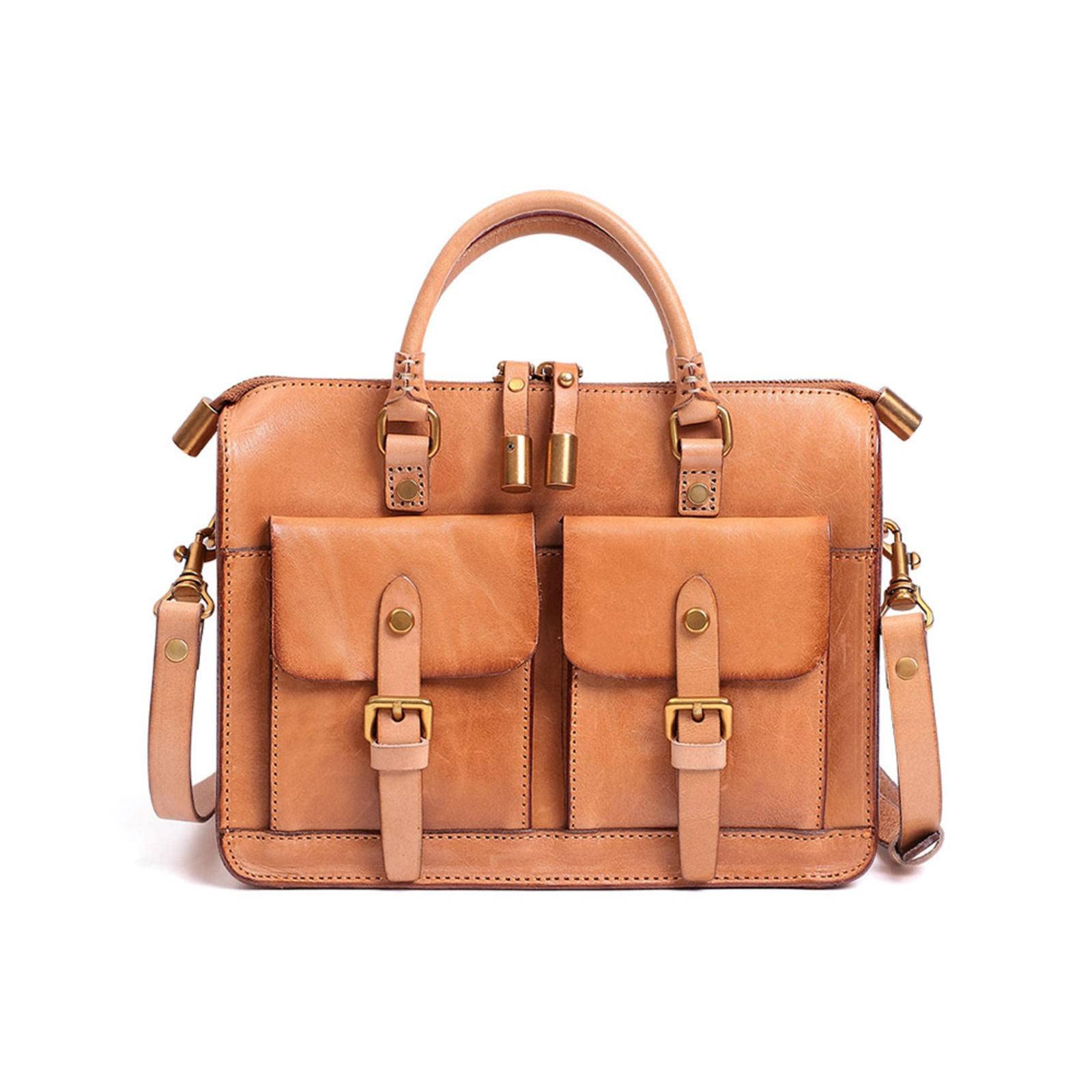 Women's Genuine Leather Shoulder Bag - Vintage First Layer Cowhide Messenger Purse for Work, Travel & Everyday Use
