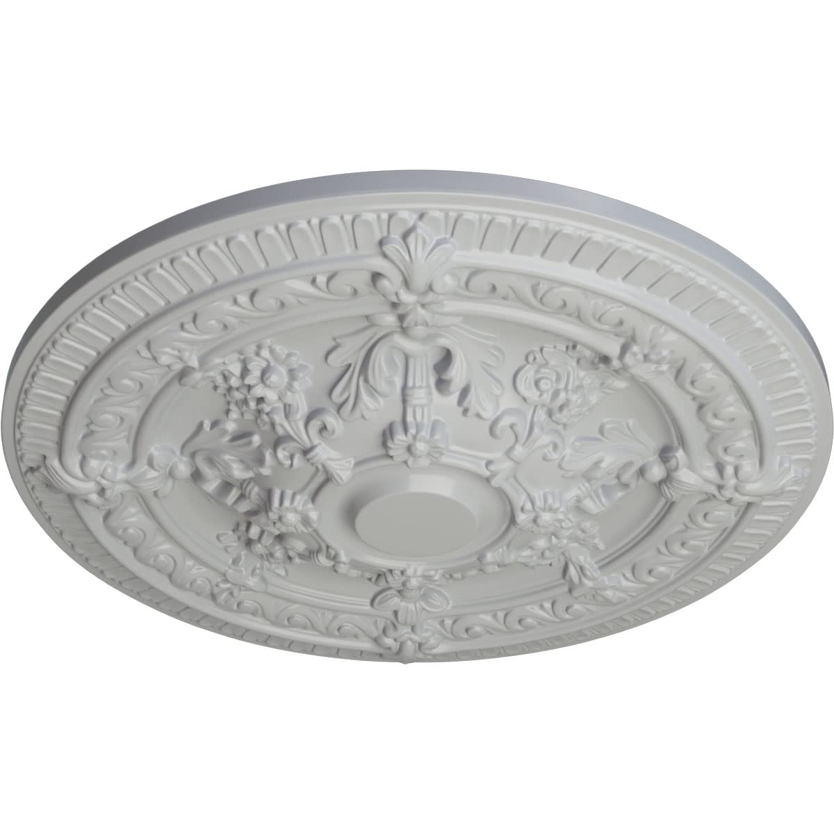 Ekena Millwork Hand-Painted Frost Vincent Ceiling Medallion - Classic Decorative Ceiling Rose for Victorian Homes & Wedding Venues