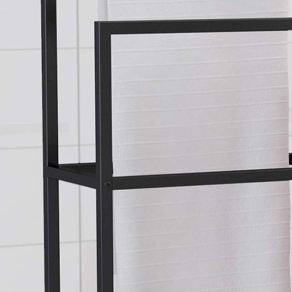 Freestanding Towel Racks for Bathroom Floor - Modern 2-Tier Stainless Steel Towel Stand Holder (Black, 75x20x110cm) for Quilts, Blankets, Bath Towels & Clothes - Perfect for Spa, Hotel, or Home Bathroom Organization