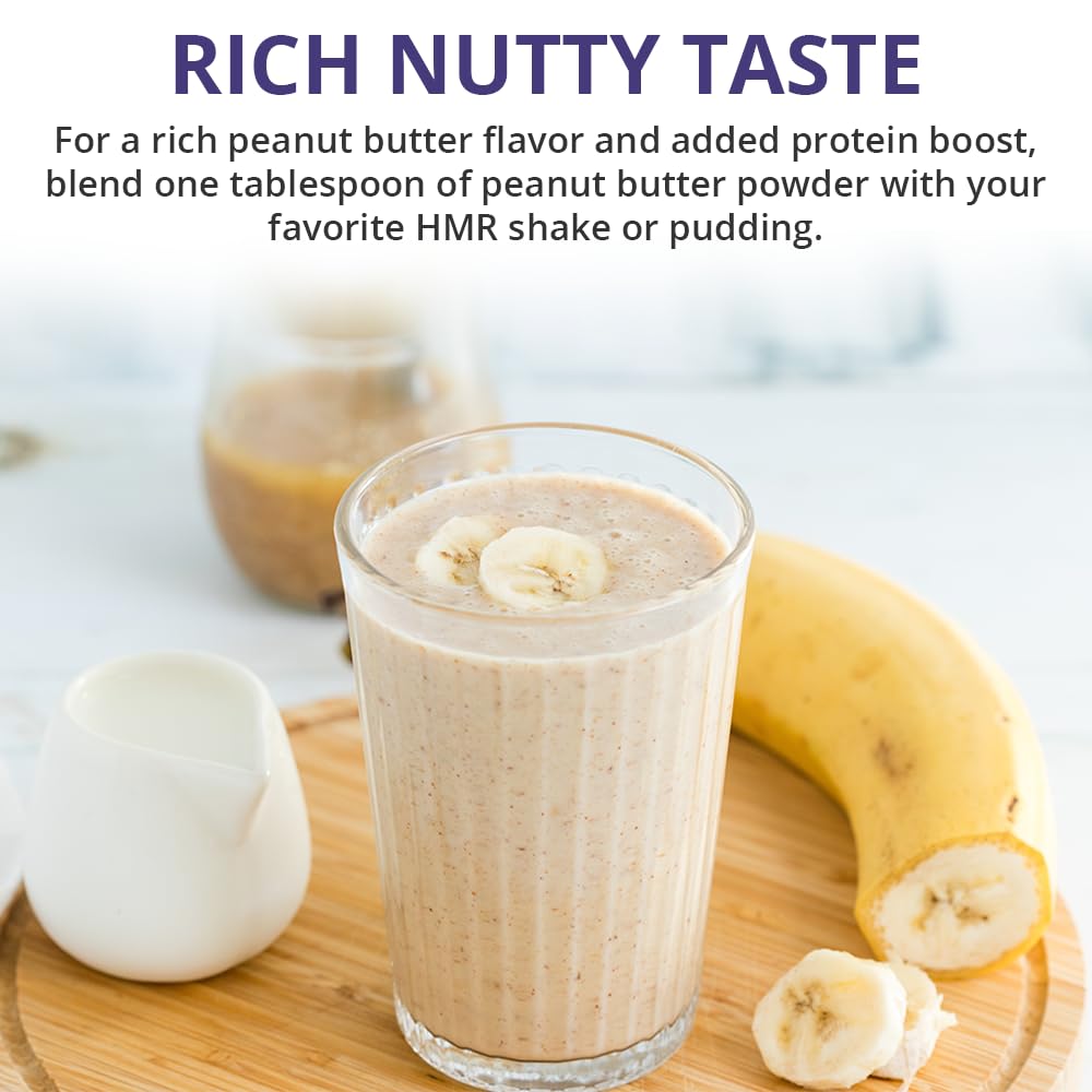 HMR Peanut Butter Powder | 32 Servings Powdered Peanut Butter from Dry-Roasted Peanuts, 3g Protein per Serving - Low Carb, Keto Friendly, Gluten Free | Perfect for Smoothies, Baking, Oatmeal & Healthy Snacks