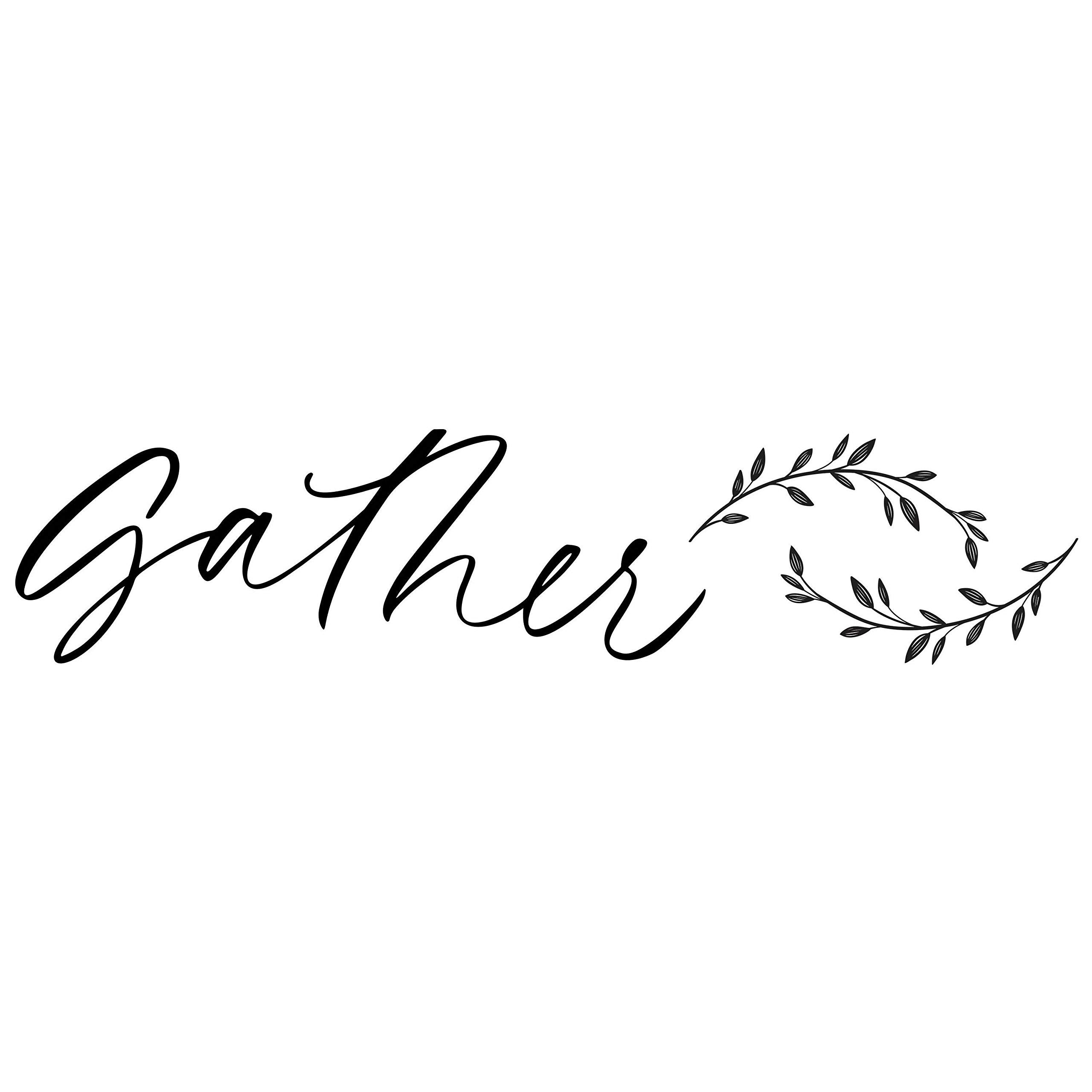 Farmhouse Gather Peel and Stick Wall Decals - Black | Removable Wall Stickers for Home Decor | Perfect for Living Room, Bedroom, Nursery & Office