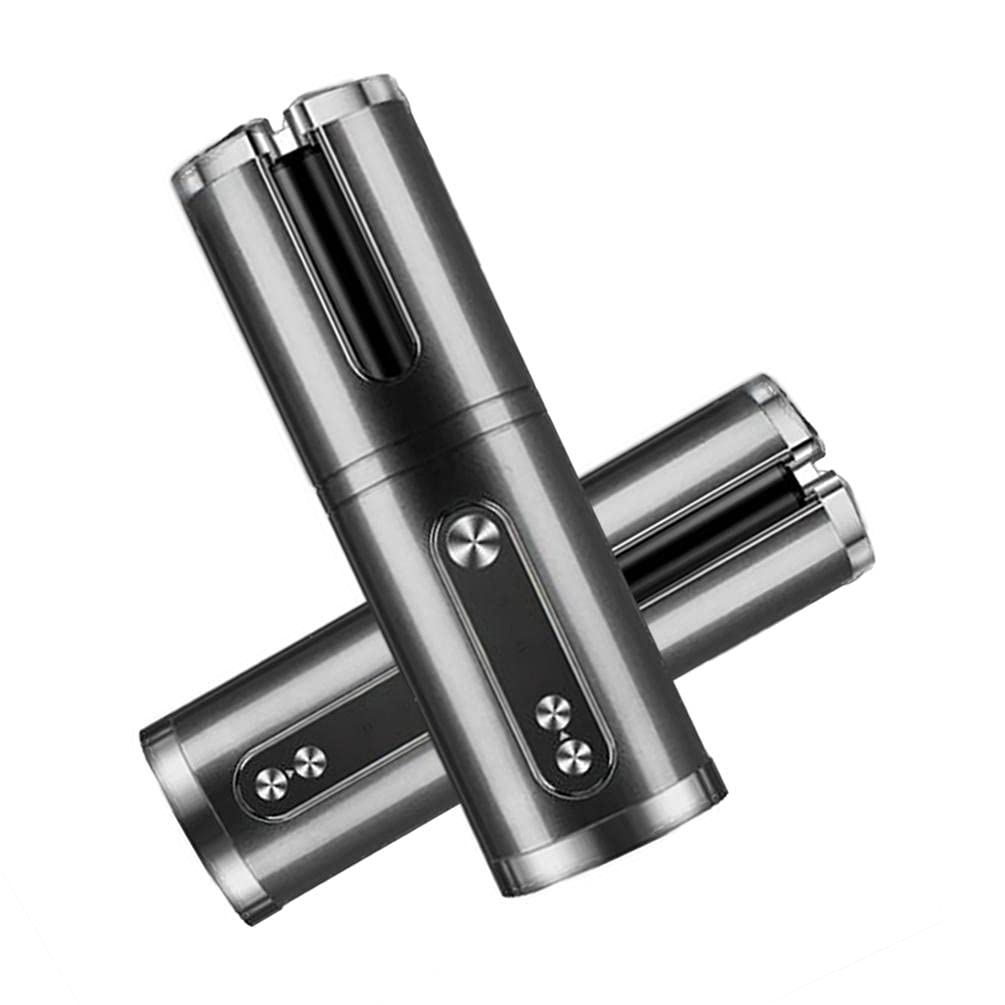 Automatic Curling Iron - Cordless Auto Hair Curler with Ceramic Barrel, 6 Temp Settings & Timer, LCD Display, USB Rechargeable - Perfect for Home, Travel & Salon Styling (Black)