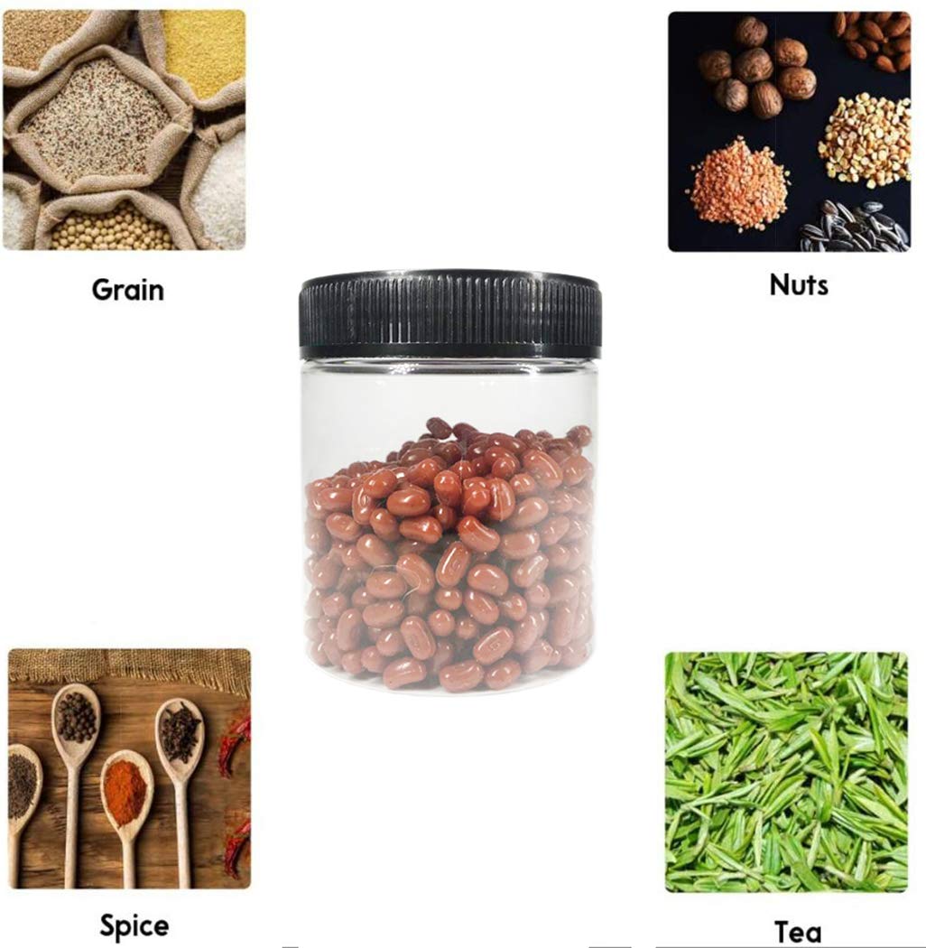 24-Pack 8oz Clear Plastic Jars with Airtight Lids - Food Storage Containers for Dry Food, Peanut Butter, Honey Jam | Cosmetic & Cream Jars | Bathroom & Pantry Organization (BPA-Free, Leakproof) - Perfect for Meal Prep, Spice Storage & DIY Beauty Products