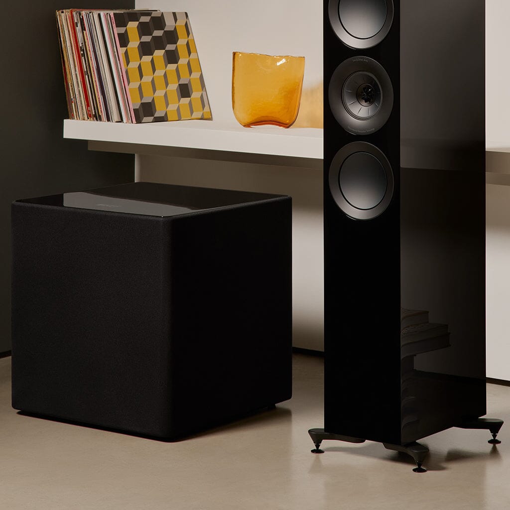 KEF Kube 15 MIE Powered Subwoofer - High Performance Home Theater & Music Bass Speaker for Immersive Audio Experience