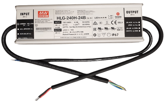 MeanWell 24V LED Driver 100W 185W 240W 320W 600W Power Supply Transformer for LED Strip Lights, Signage & Landscape Lighting