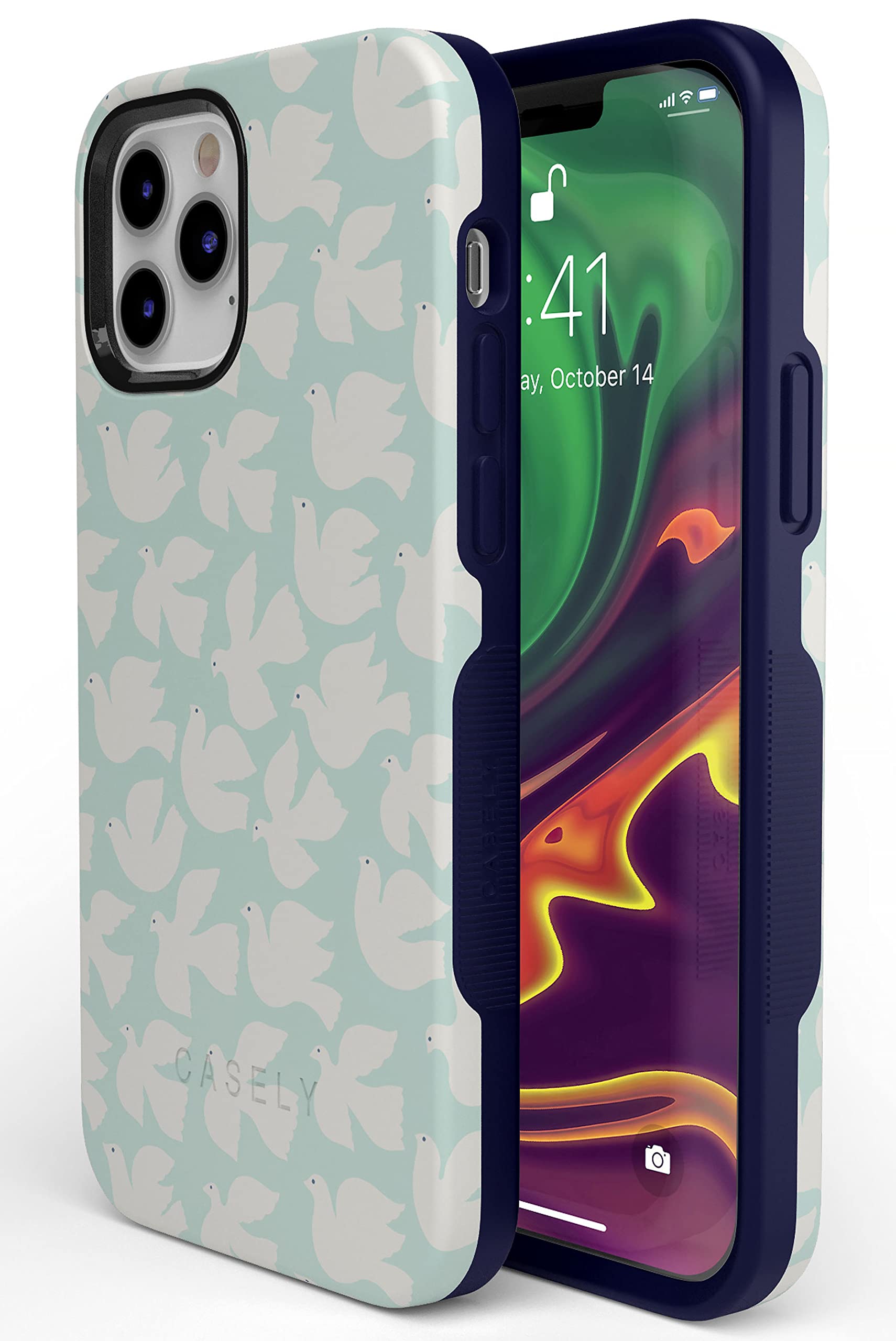 Casely iPhone 11 Pro Max Case - Premium Protective Cover with Love Birds & White Doves Design | Slim Fit, Shockproof, Scratch Resistant | Perfect for Everyday Use, Travel & Gift Giving