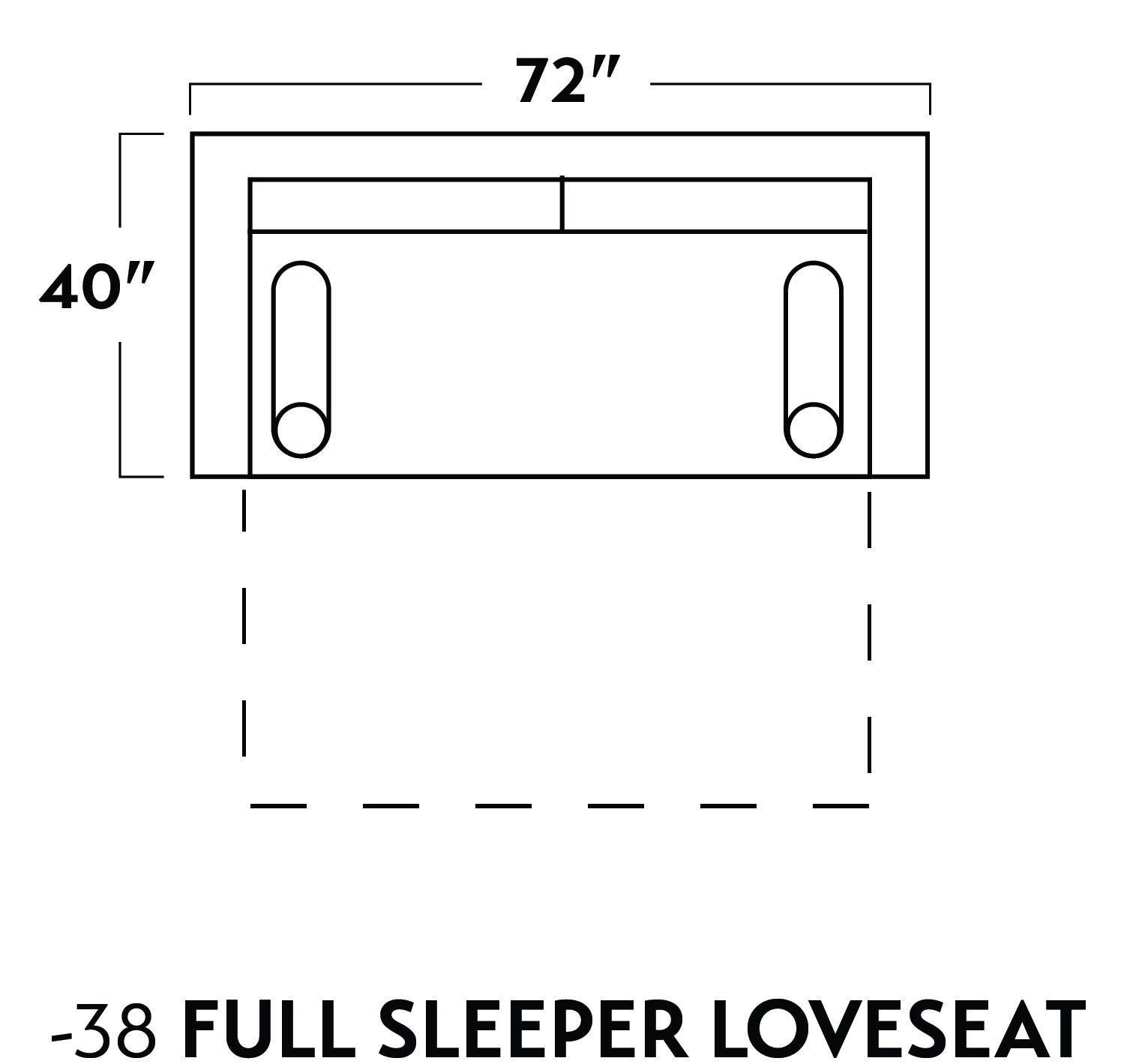 Ladybird 54 Twin Sleeper Loveseat - Convertible Sofa Bed for Small Spaces | Perfect for Guest Rooms, Apartments & Cozy Living Rooms