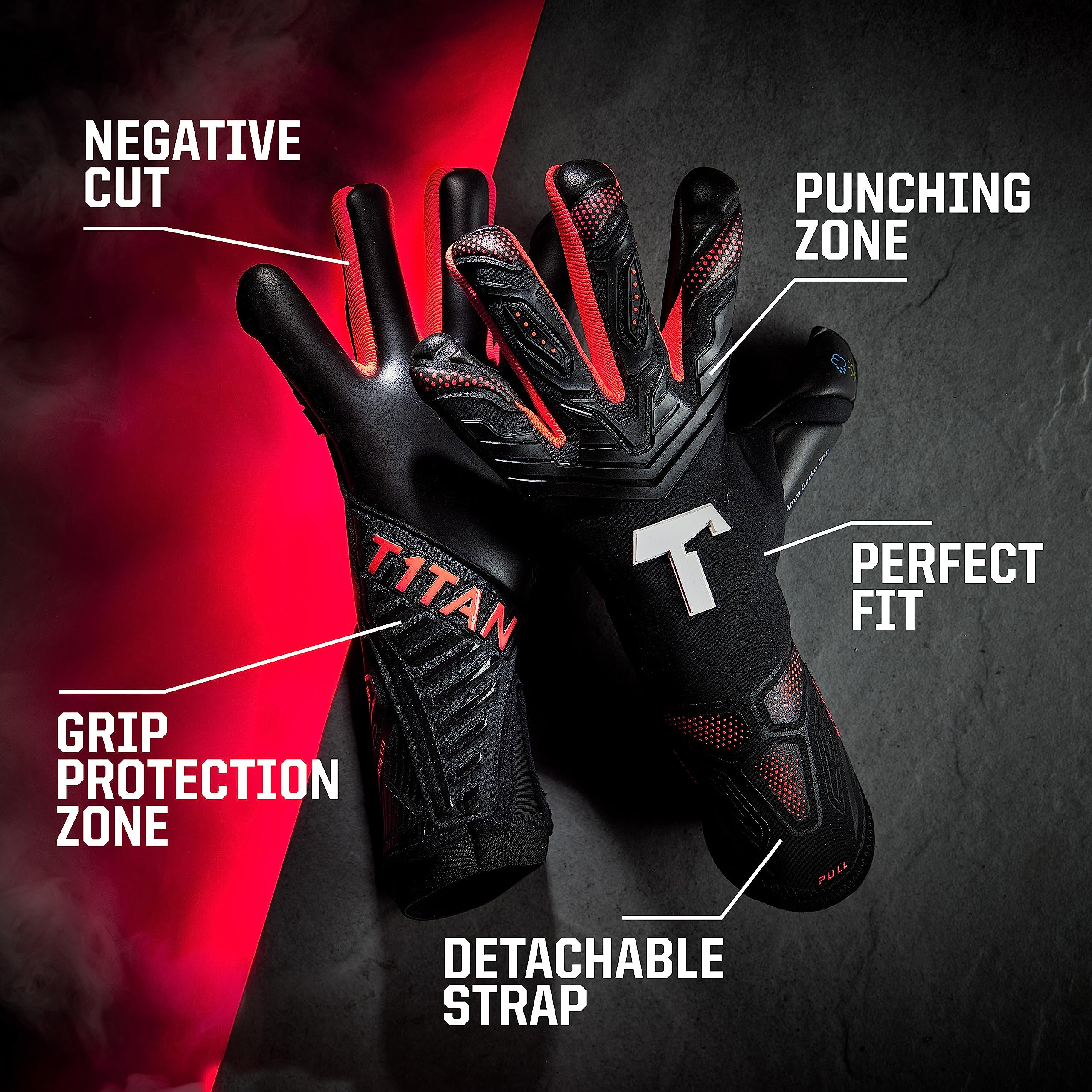 T1TAN Professional Soccer Goalie Gloves for Adults & Youth - Breathable Goalkeeper Gloves Men & Women (Size 6-11) - Perfect for Training, Matches & Outdoor Games